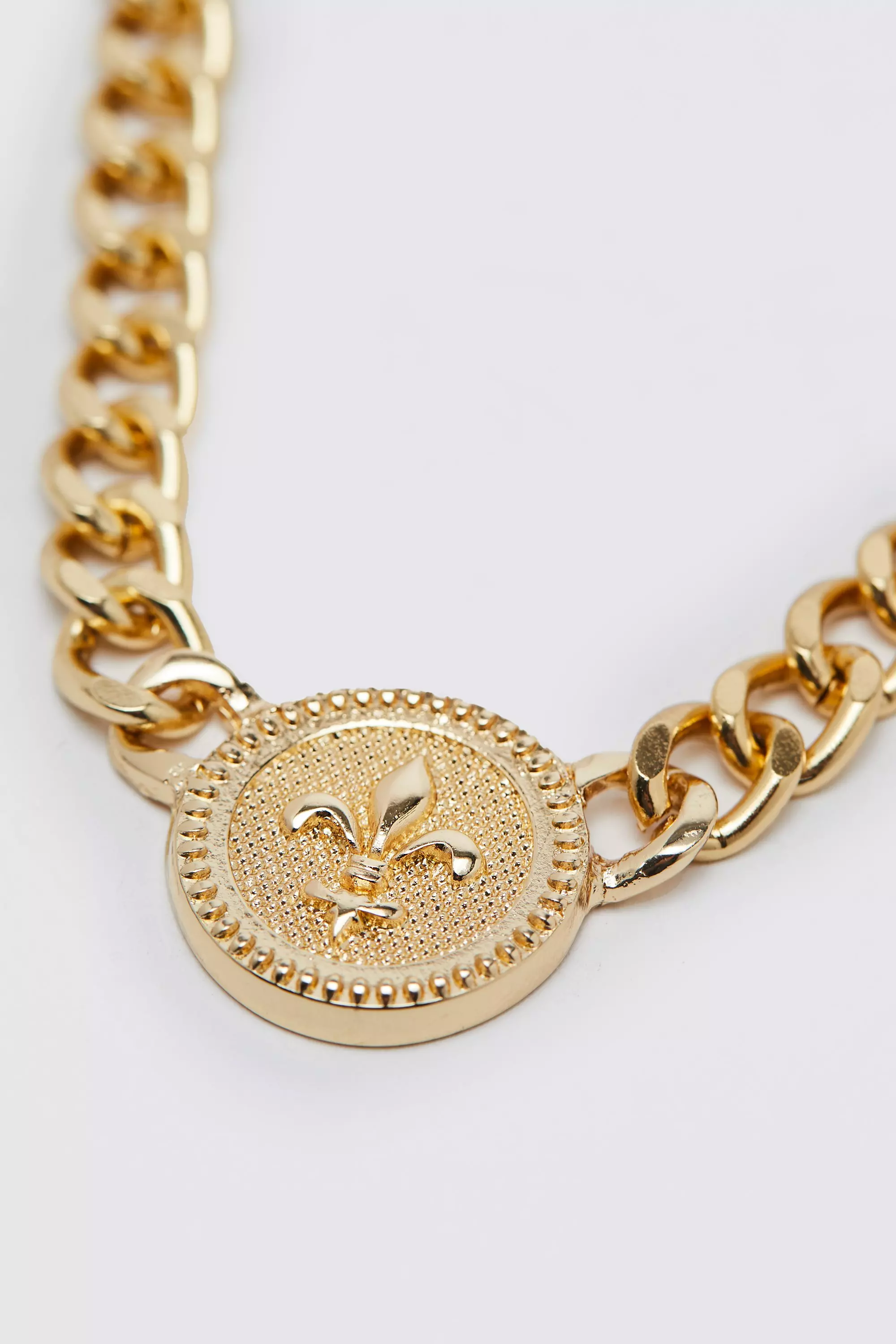 Louis Vuitton Style Layered Fleur Pendant Necklace