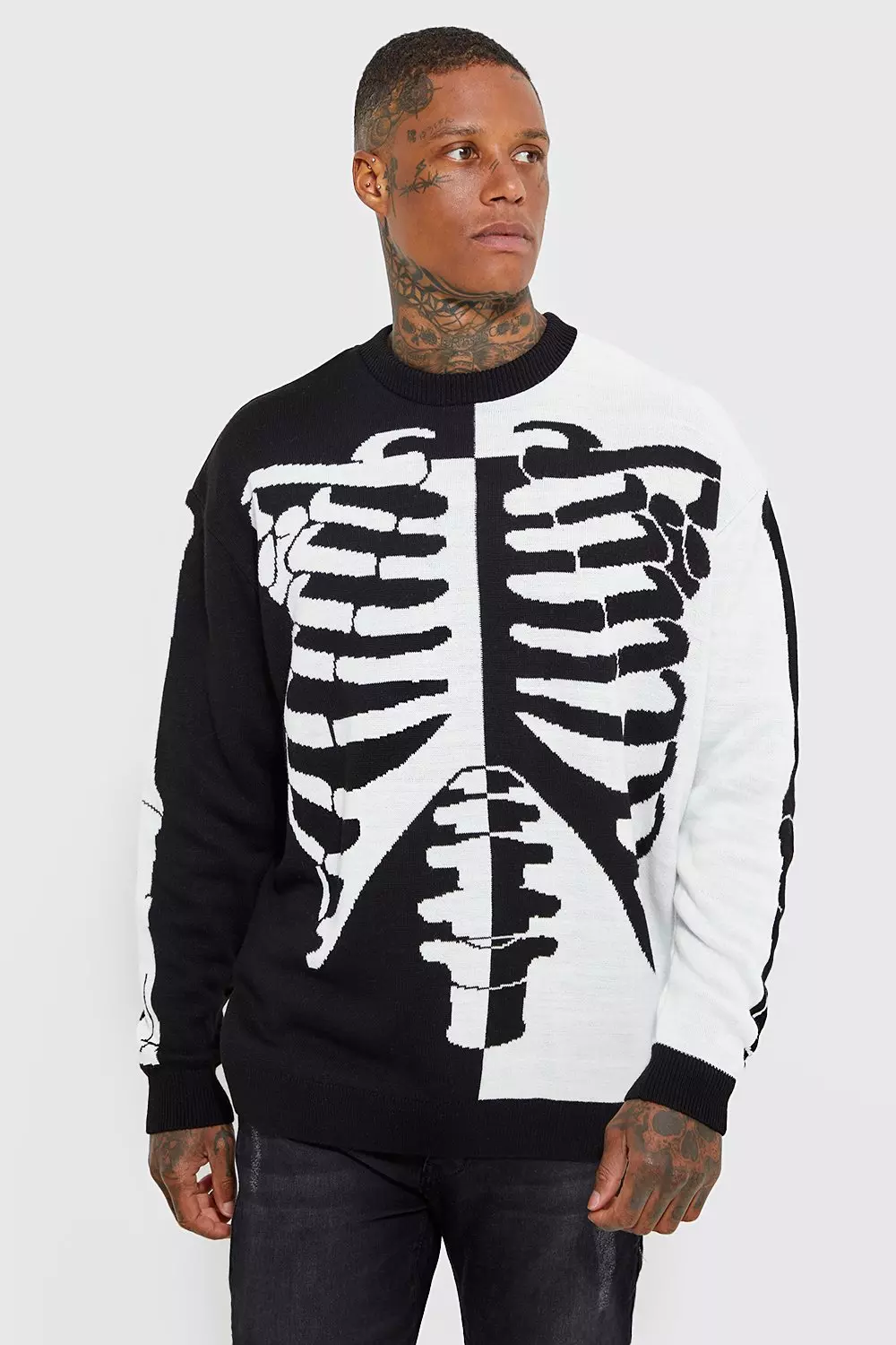 Knitted 2024 skeleton sweater