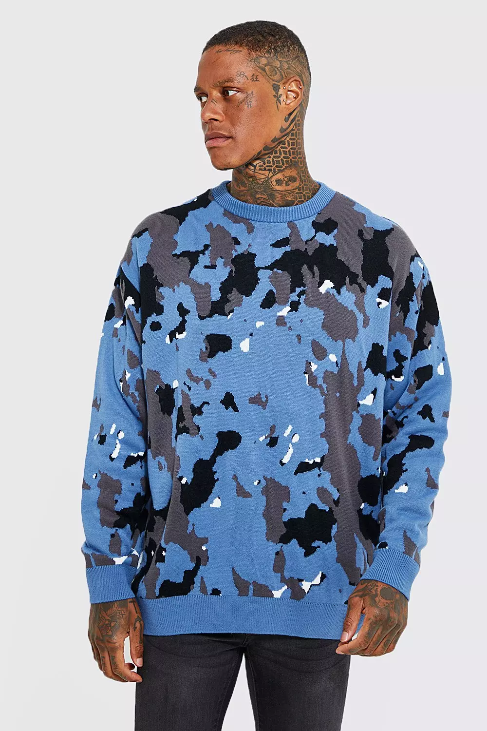 Blue camouflage online sweater