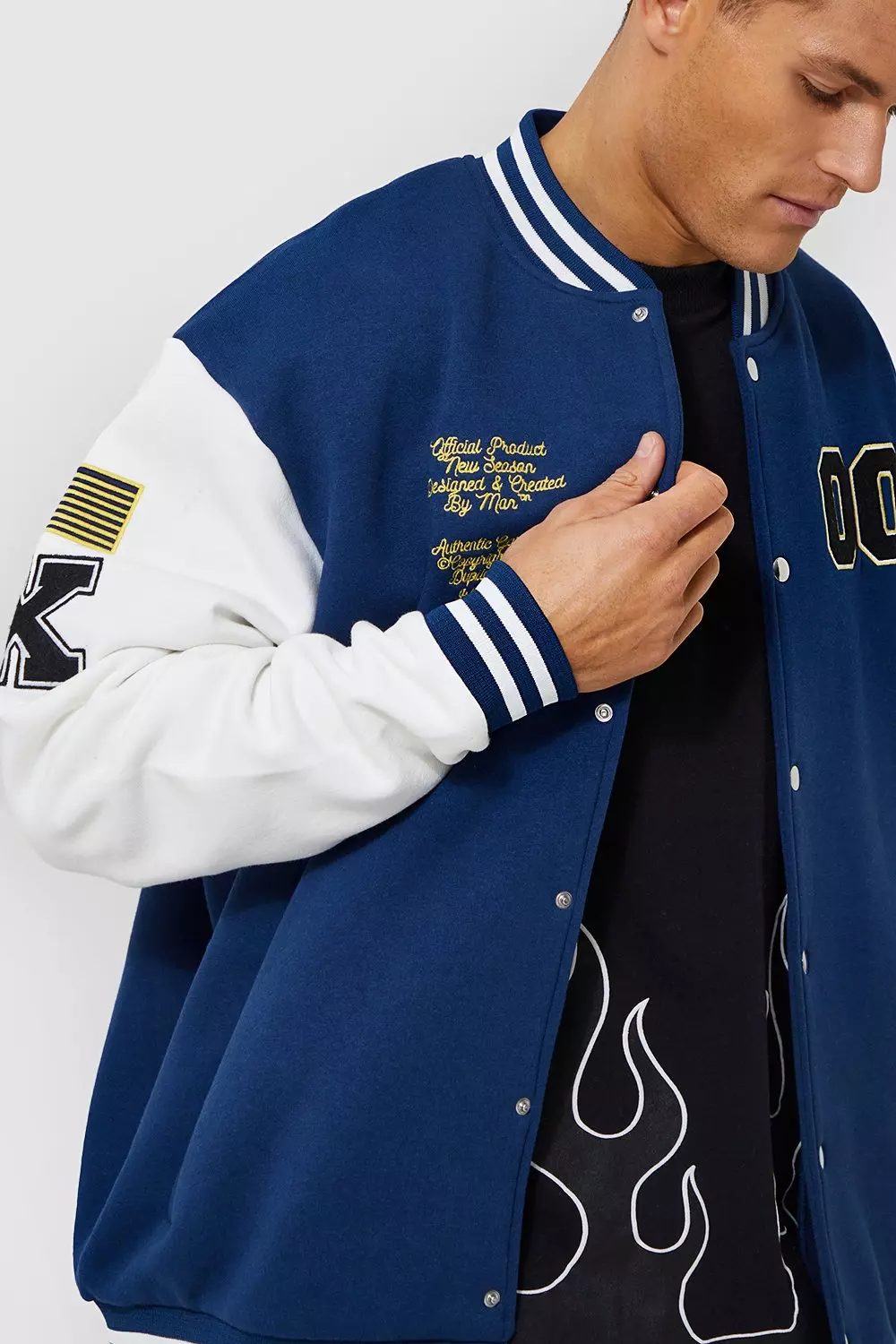 boohoo Tall Varsity Bomber Jacket