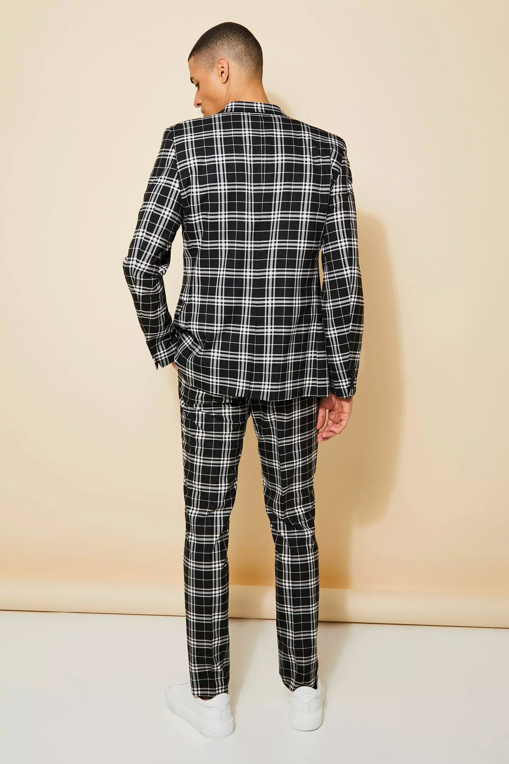 Skinny Check Suit Trousers