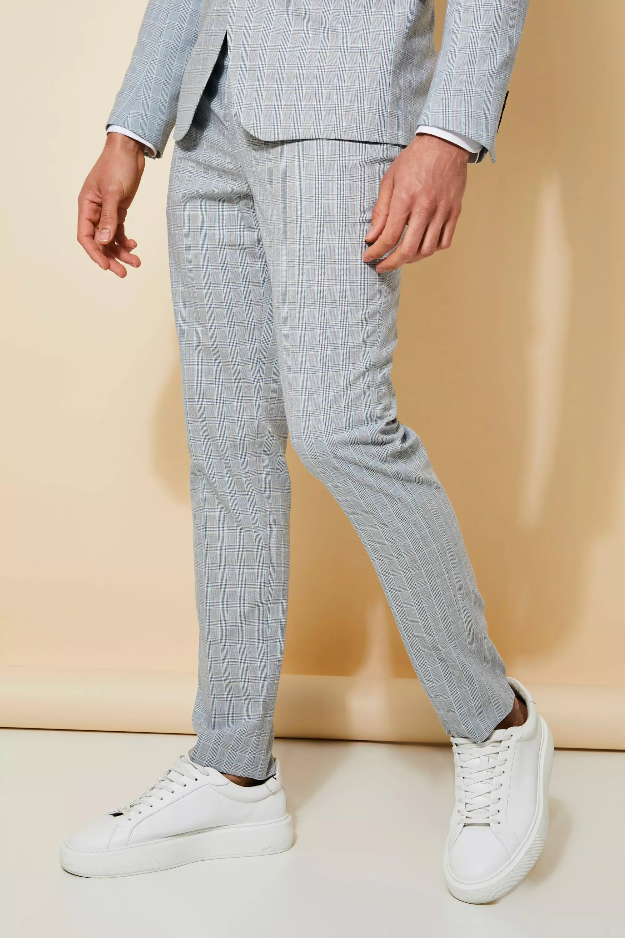 Skinny Check Suit Trousers