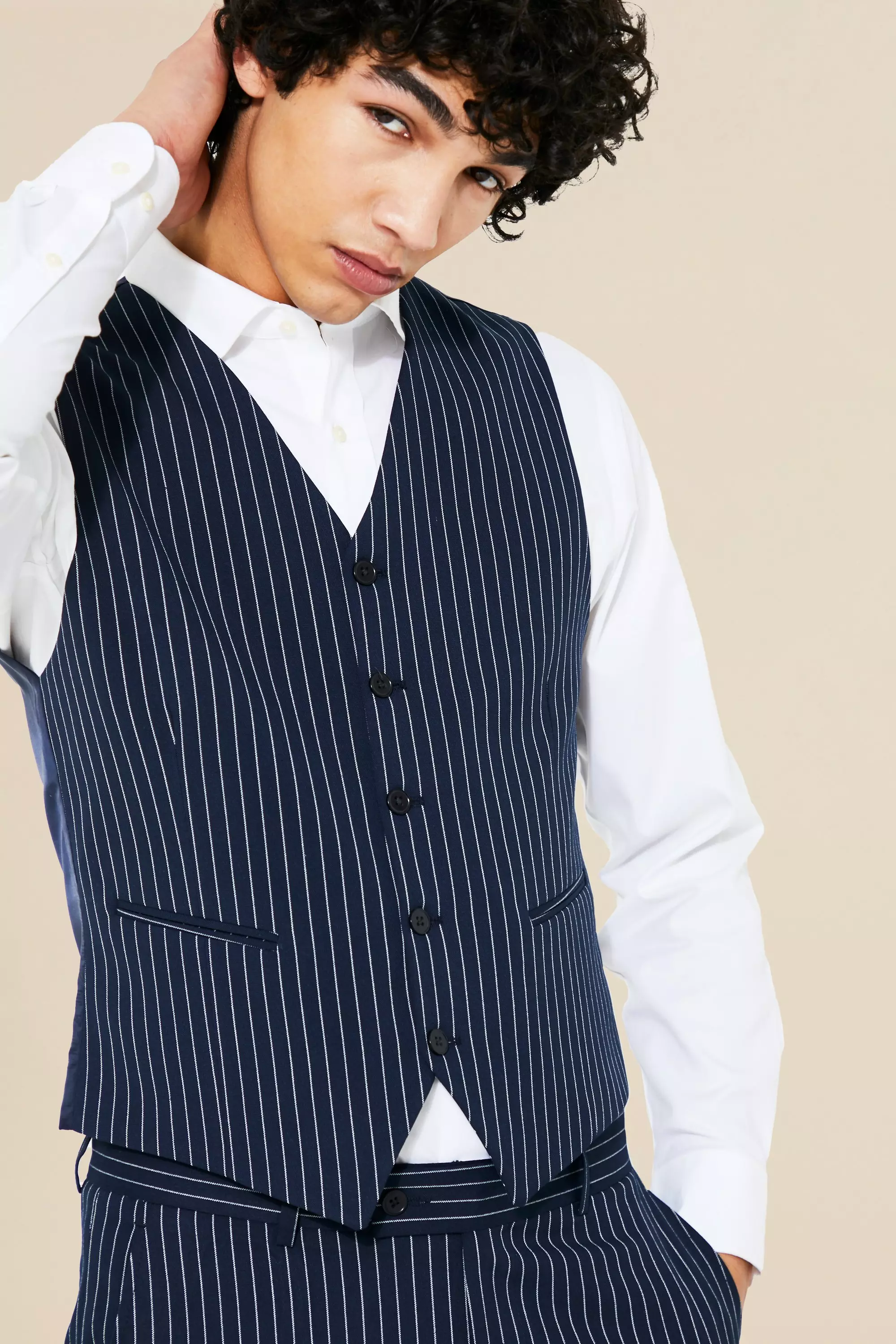 Mens shop pinstripe waistcoat