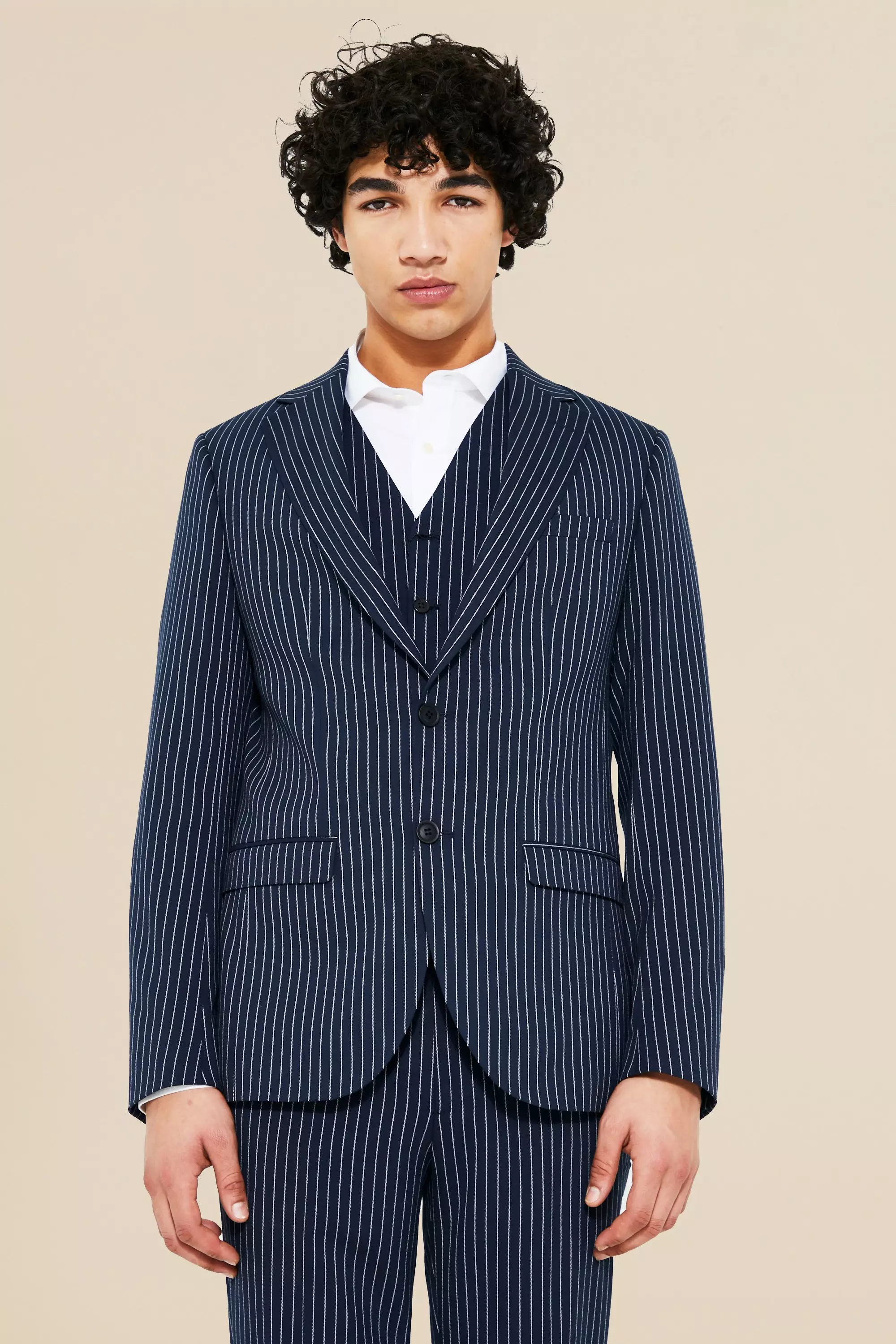 Slim sale pinstripe suit