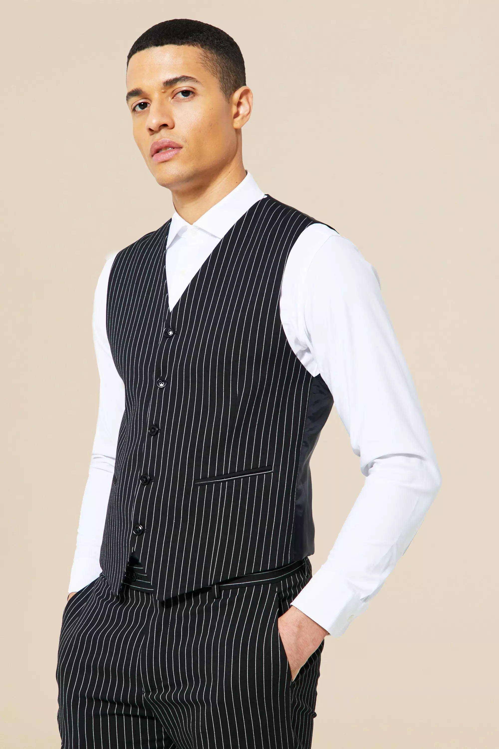 Pinstripe vest sale