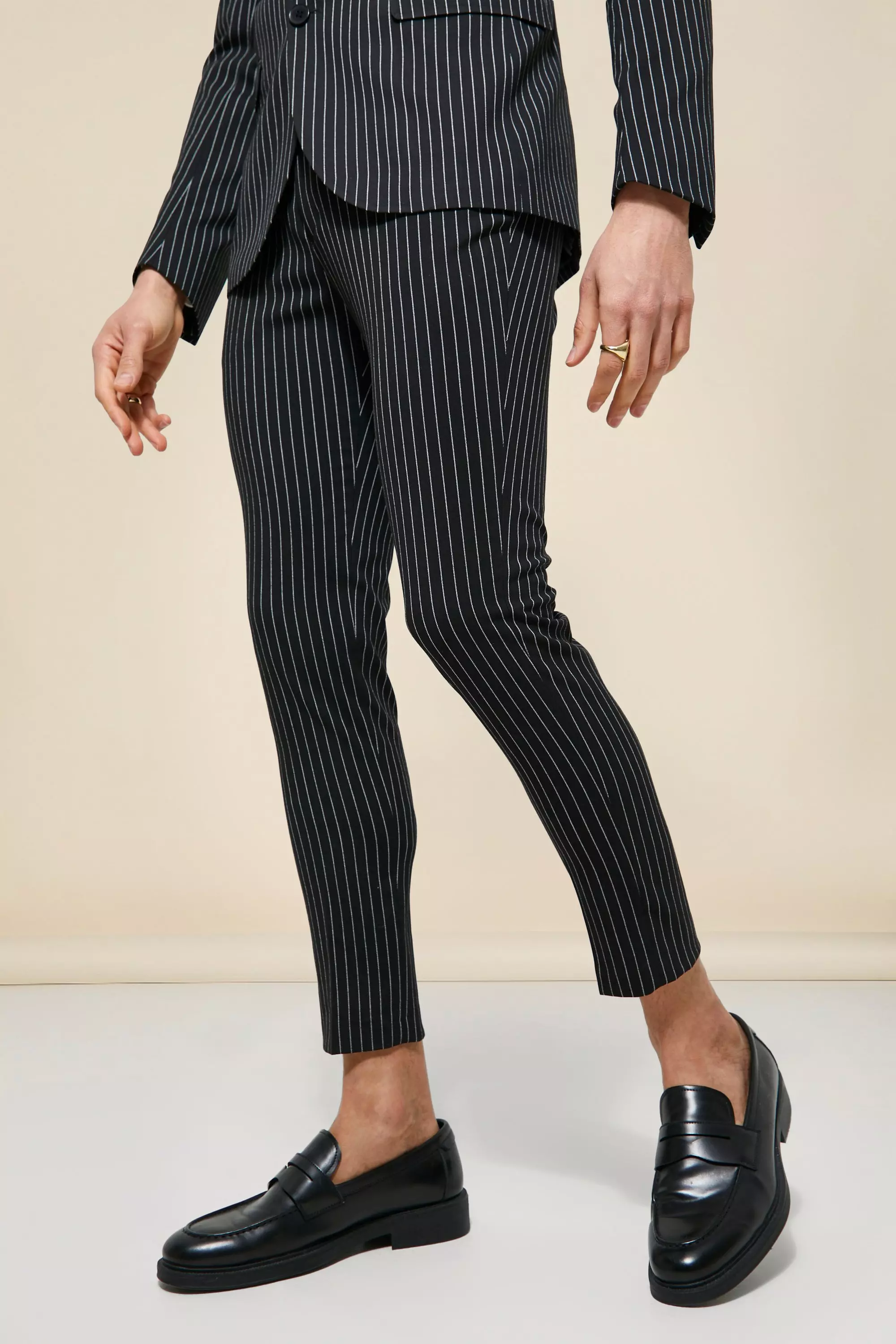 Mens pinstripe suit trousers sale