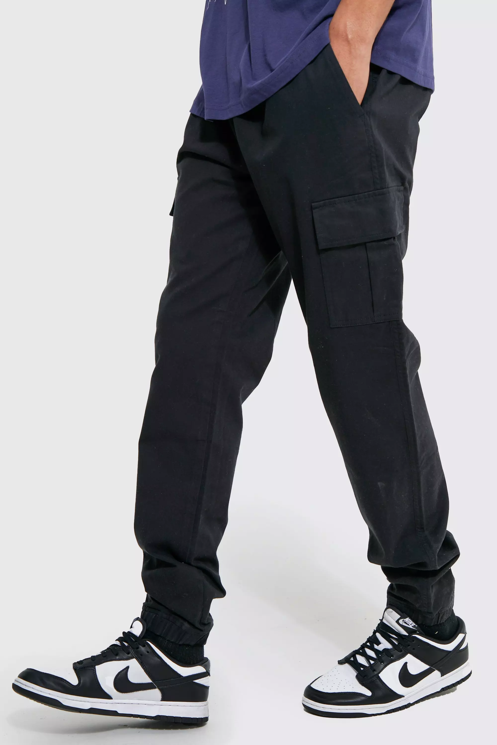 Basic Dark Grey Slim Fit Cargo