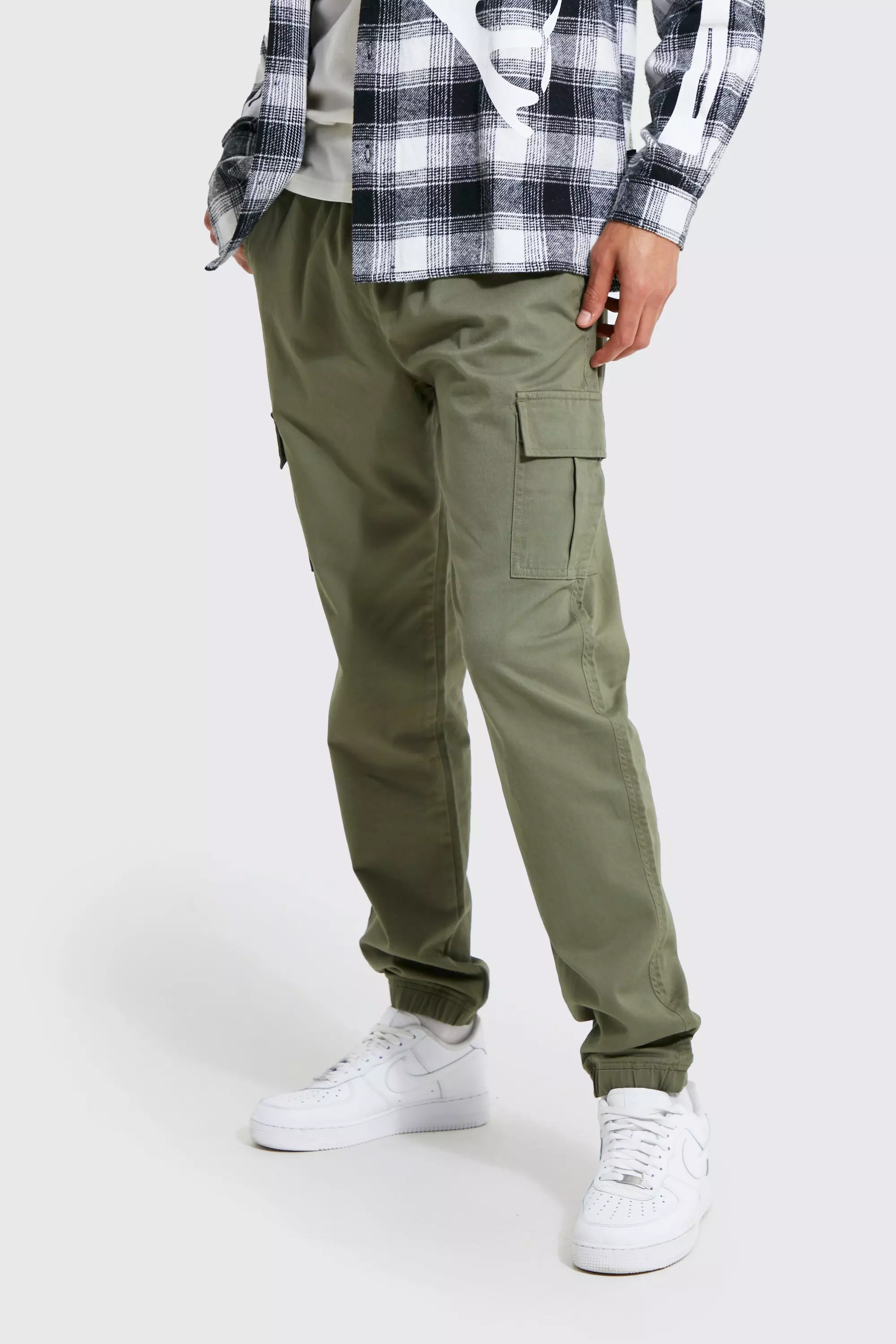 Men's Tapered Multi-pocket Cargo Trousers Slim Fit Slacks Harem