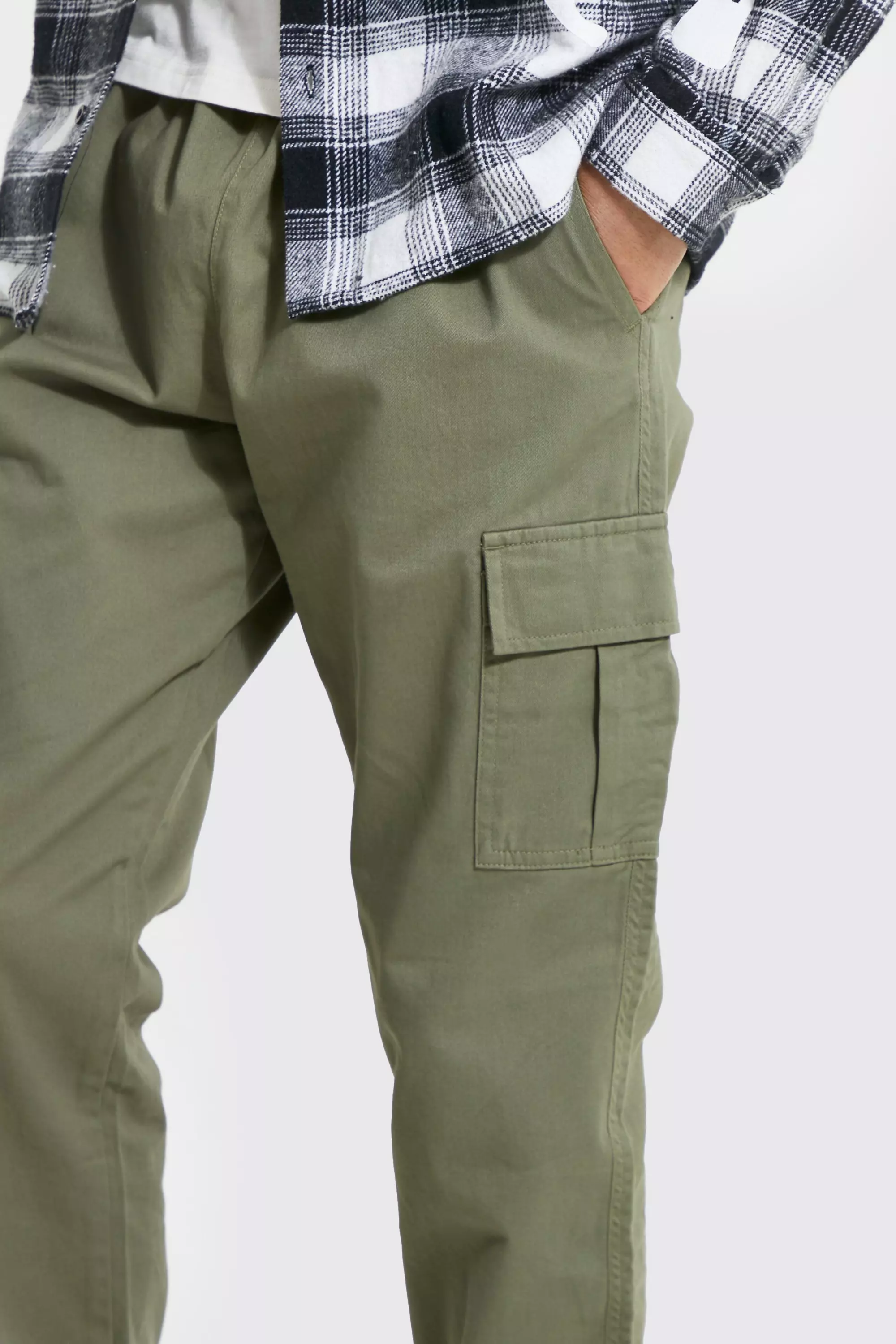 Khaki Slim Fit Cargo Jogger Pants - Selling Fast at