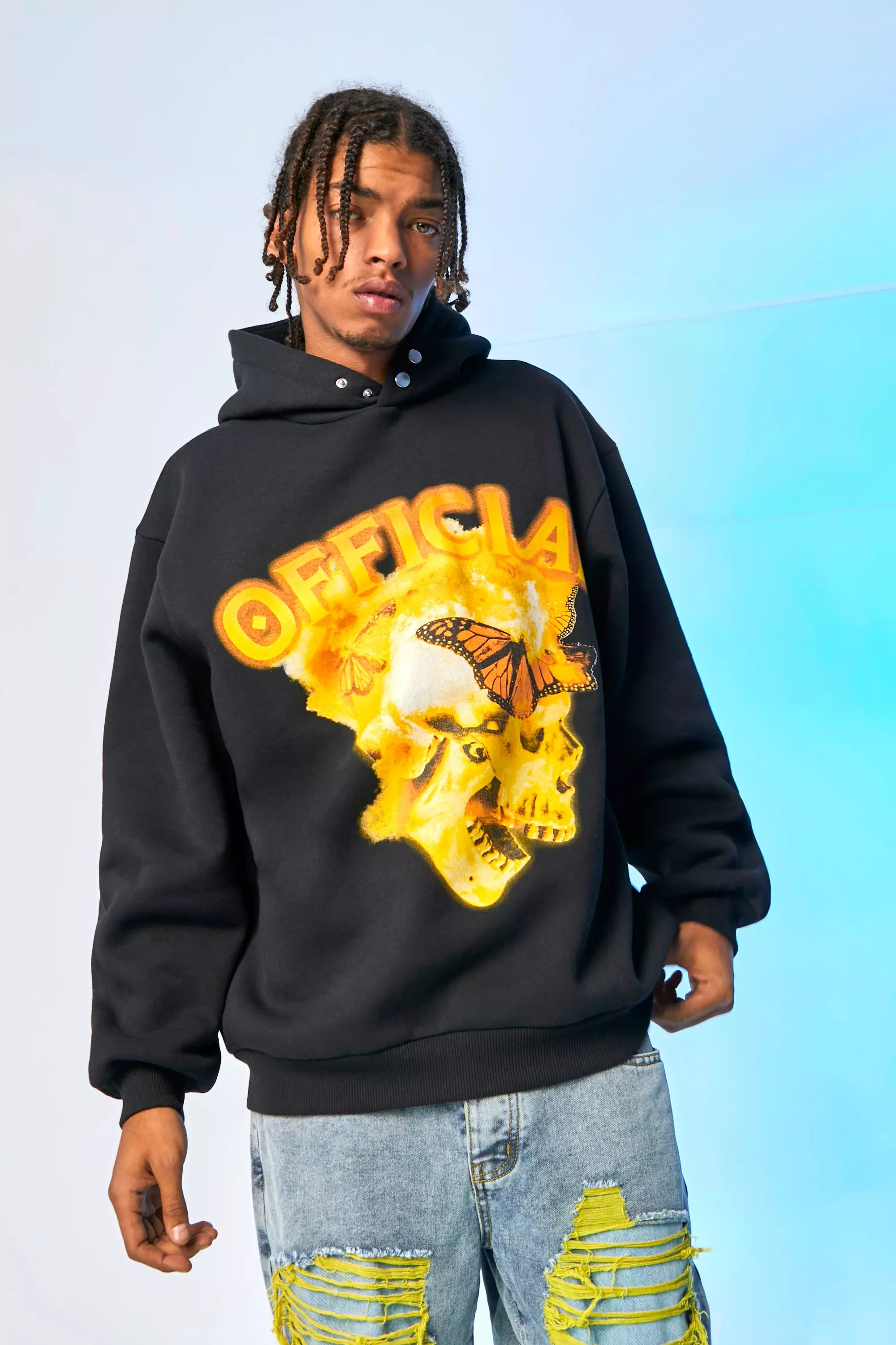 Graphic yellow outlet hoodie