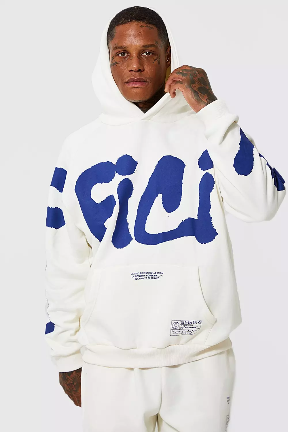 Oversized Official Graffiti Text Tracksuit | boohooMAN USA
