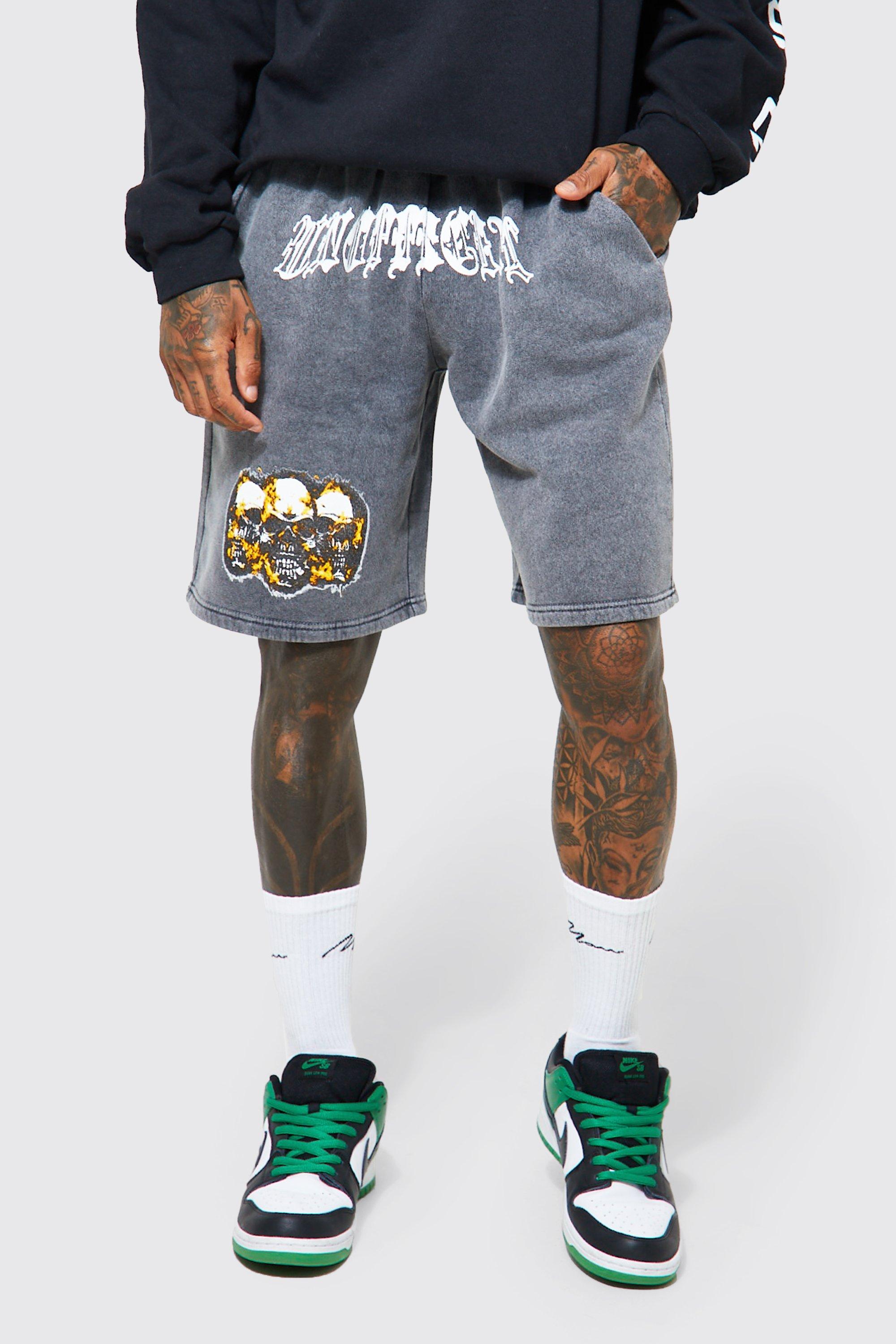 acid wash sweat shorts