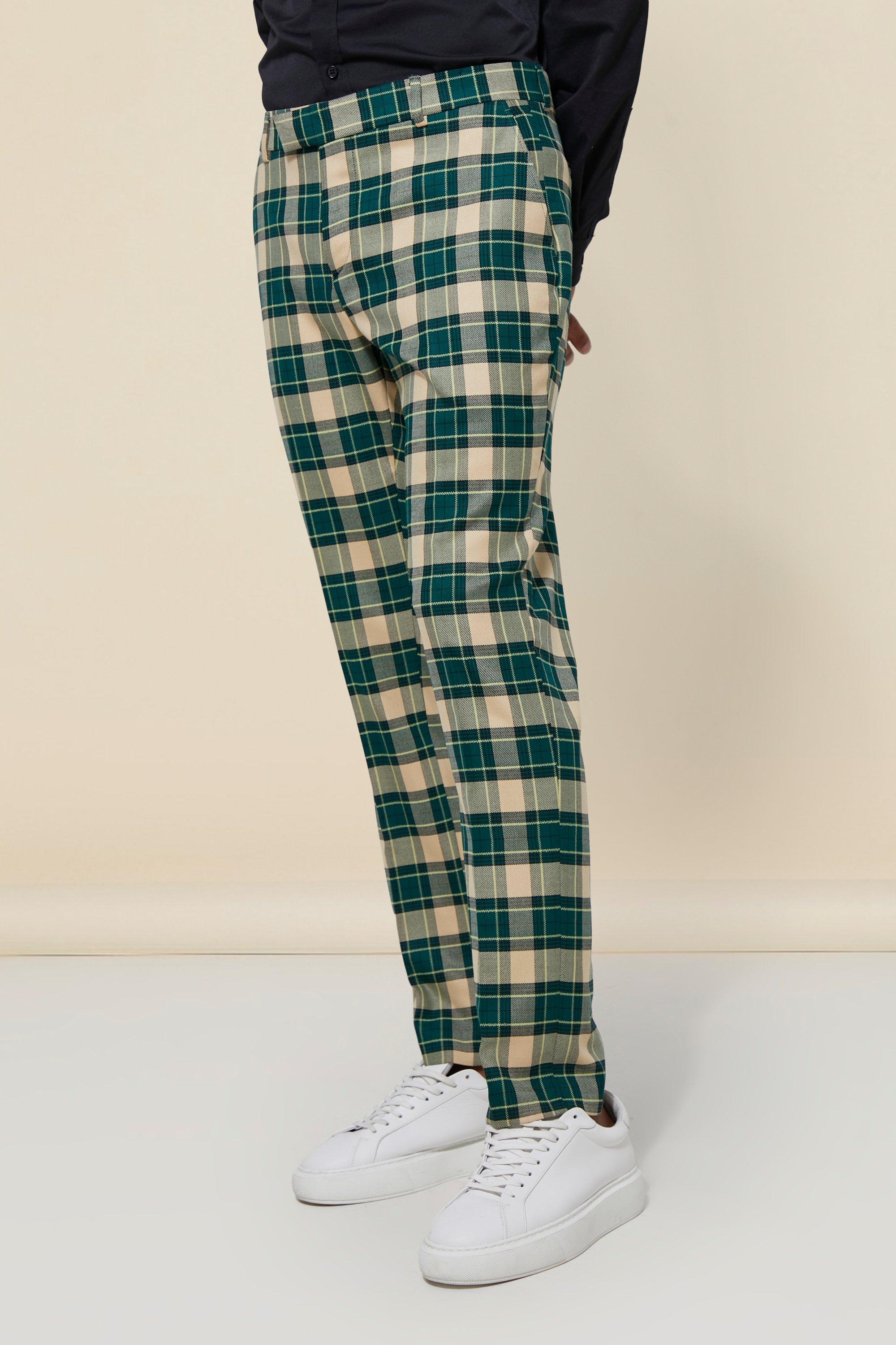 green check pants mens