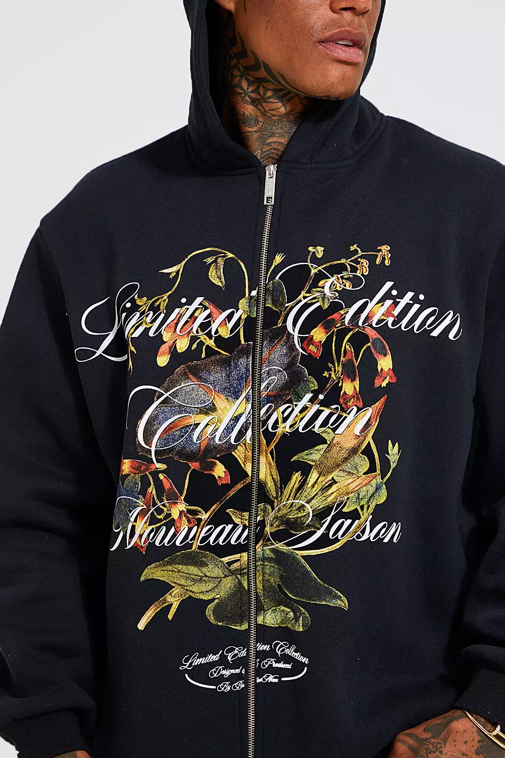 Floral zip up outlet hoodie