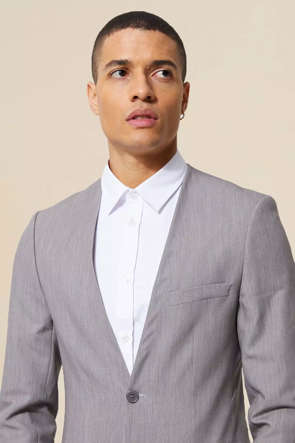 Collarless 2024 suit mens