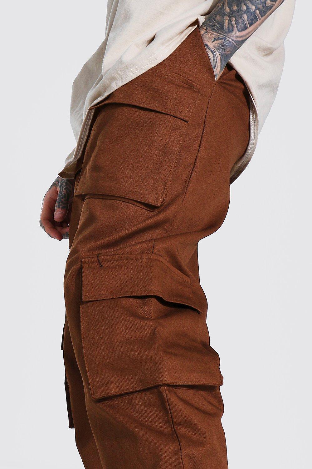 twill popper side cargo trouser