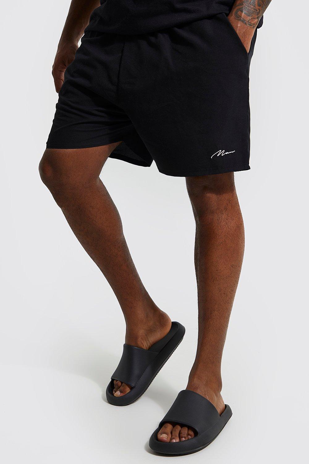 Mens Black Plus Man Signature Swim Shorts, Black