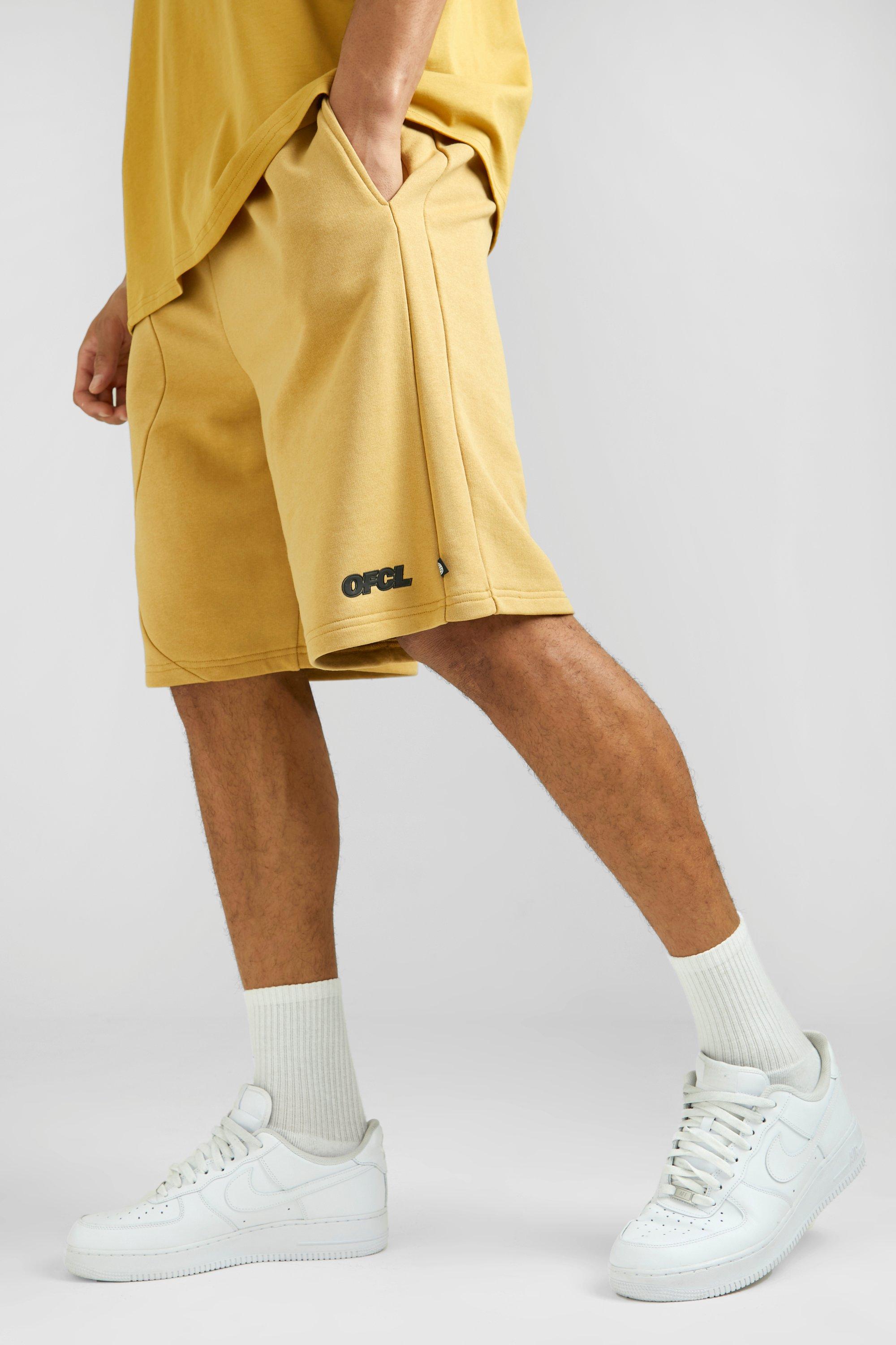 mens beige tall ofcl basketball jersey shorts, beige
