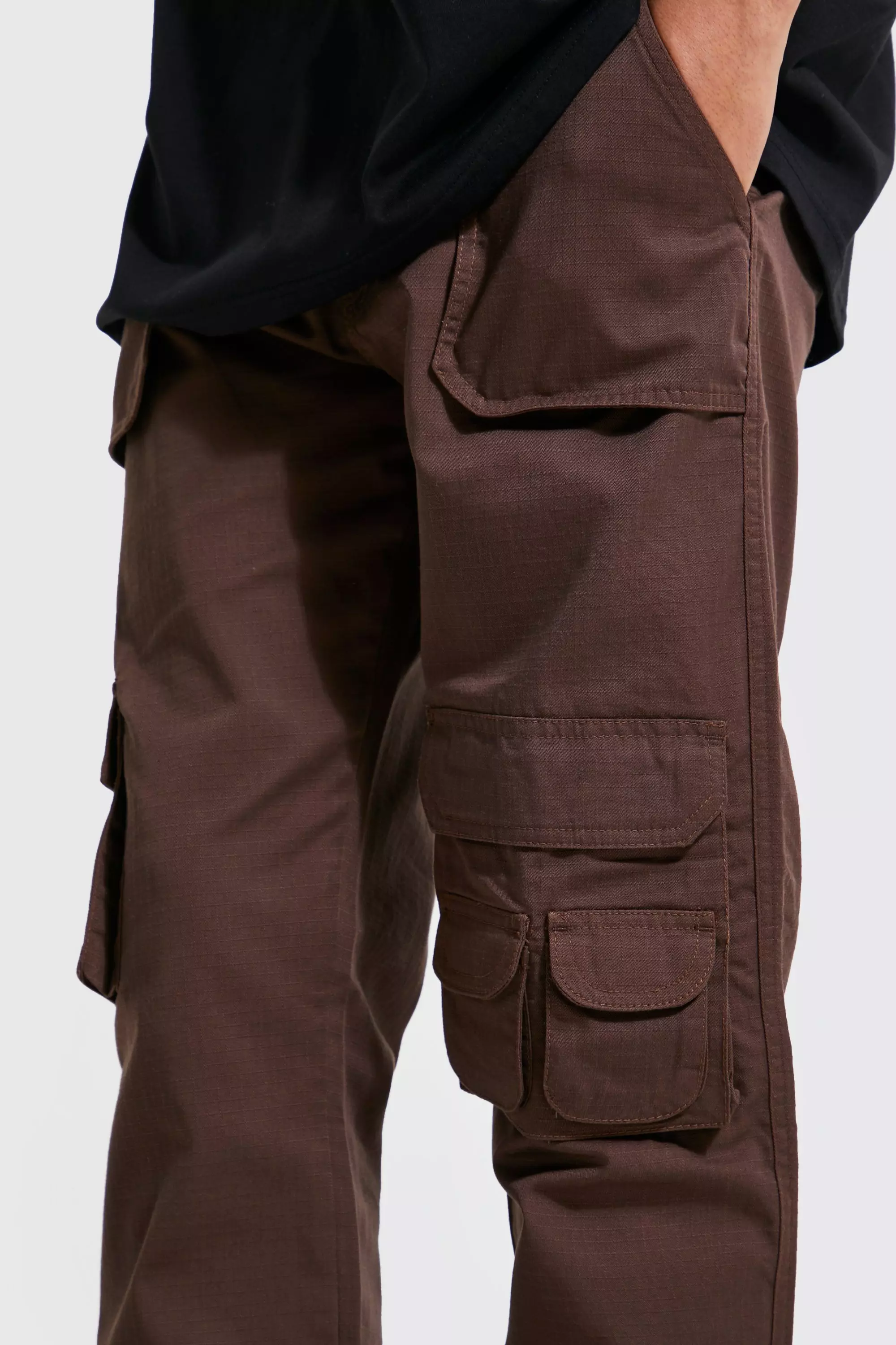 Tall Straight Leg Multi Pocket Cargo Pants | boohooMAN USA