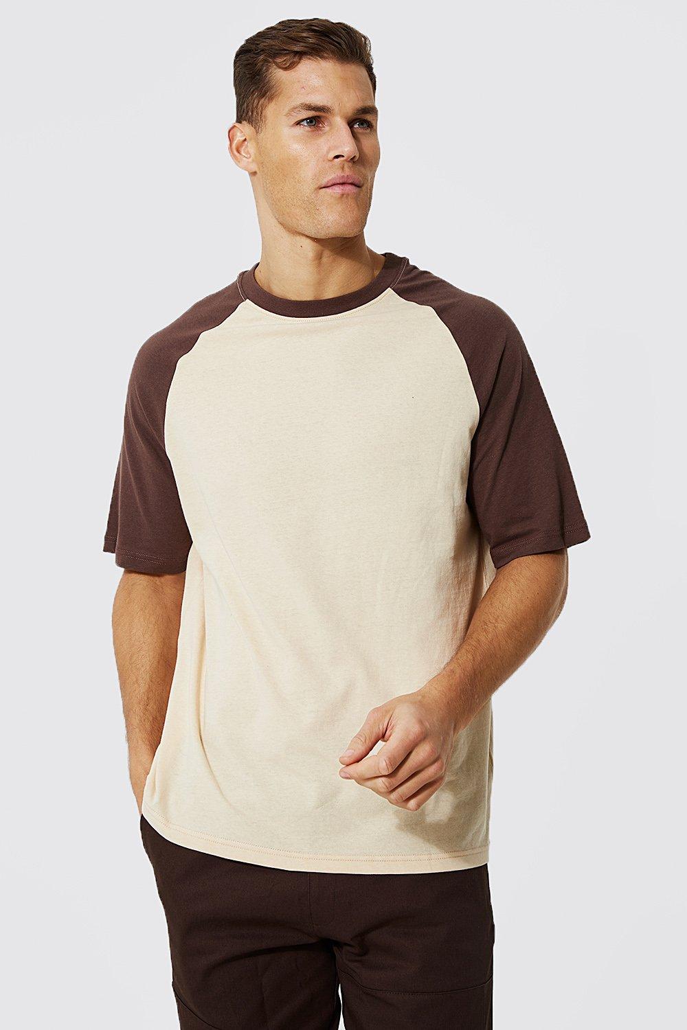 Men’s Retro Workout Clothes 70s, 80s, 90s| Tracksuits, Sweatshirts Mens Tall Raglan Detail T-shirt - Beige $9.00 AT vintagedancer.com