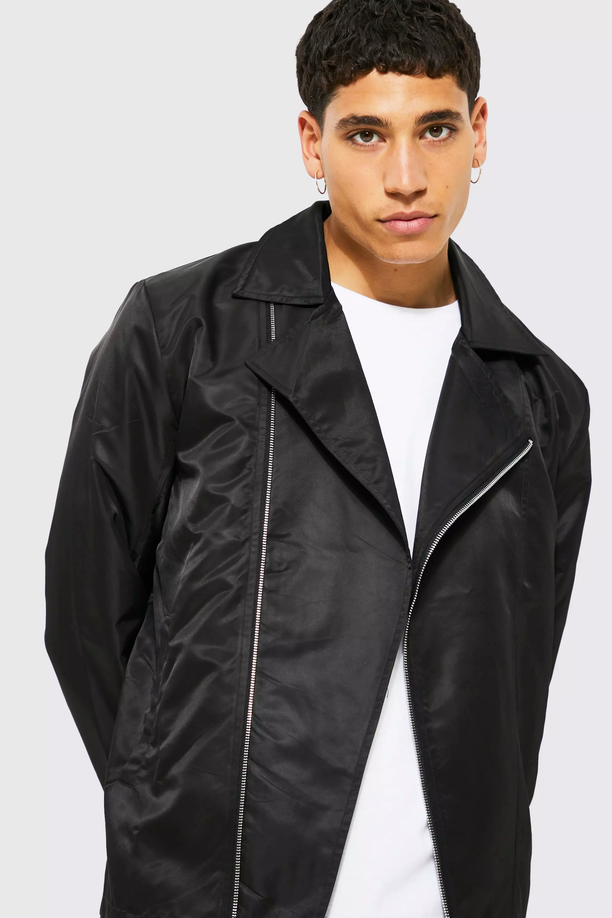 Mens nylon 2025 biker jacket