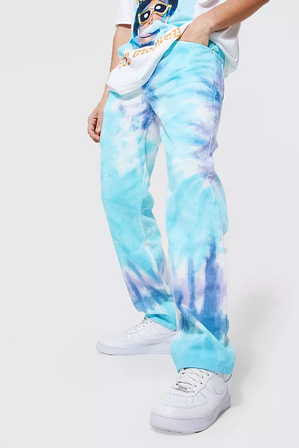 Relaxed Fit Tie Dye Jeans | boohooMAN USA