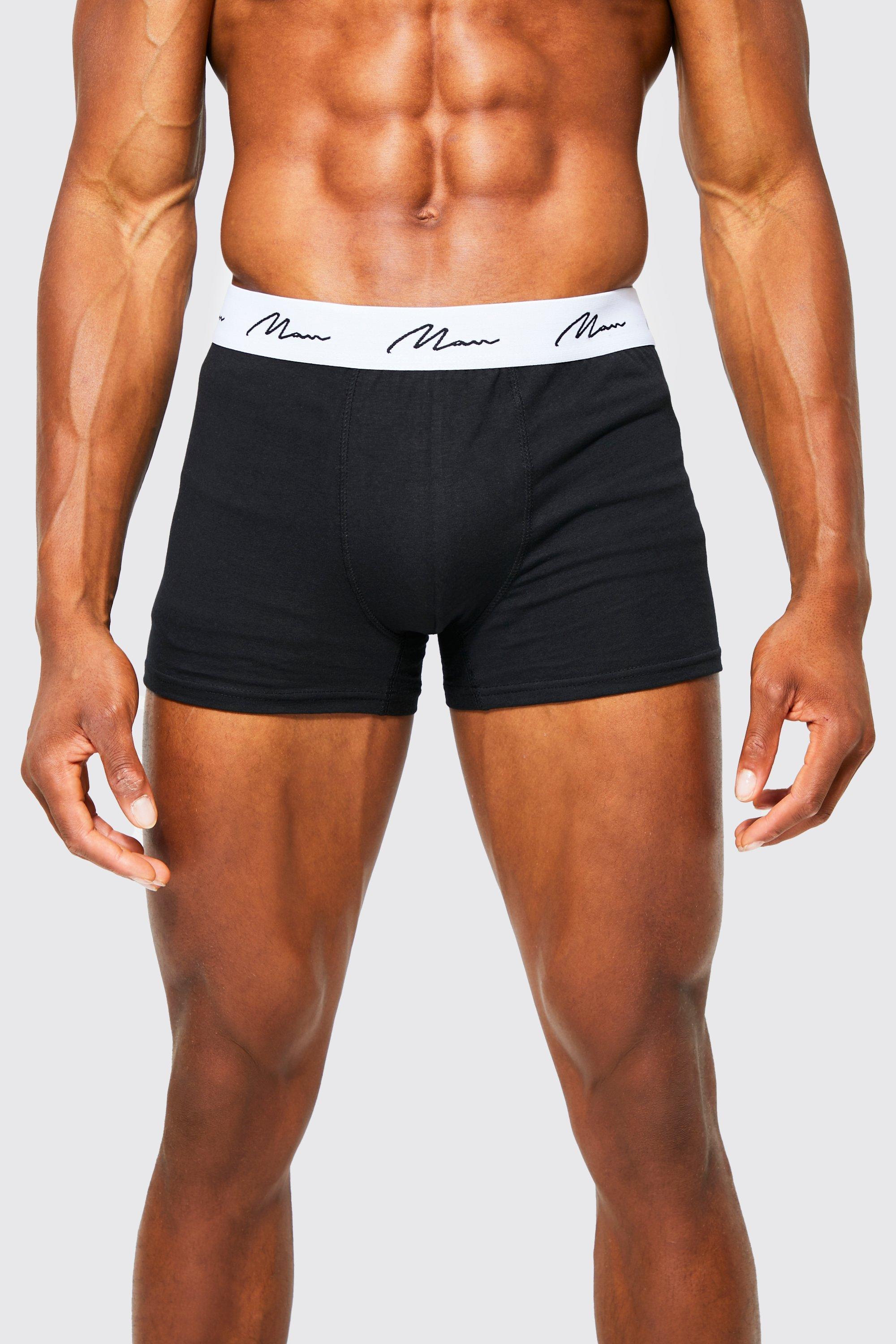 Mens Multi 3 Pack Man Script Mixed Trunk, Multi