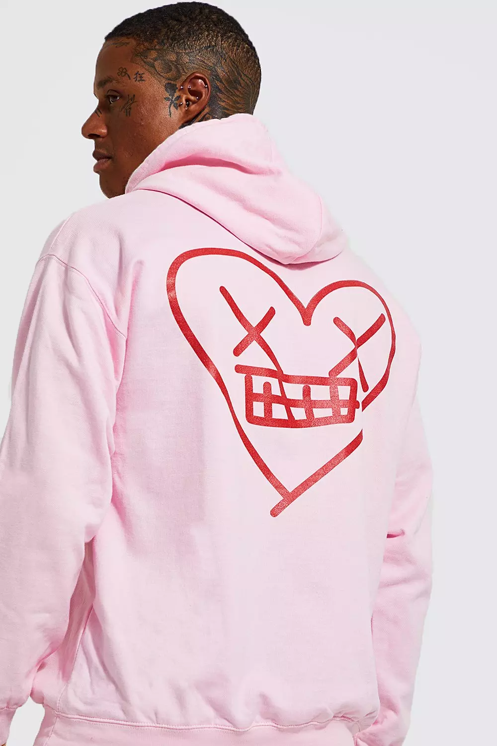 Oversized Heart Graphic Hoodie