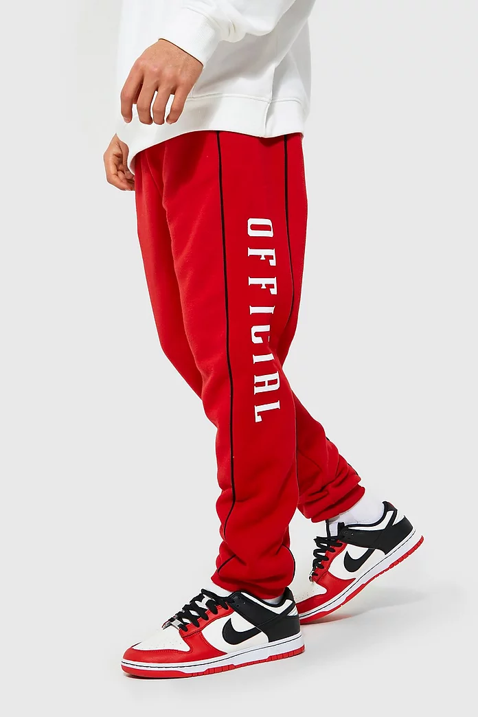 Slim Fit Official Print Jogger With Piping