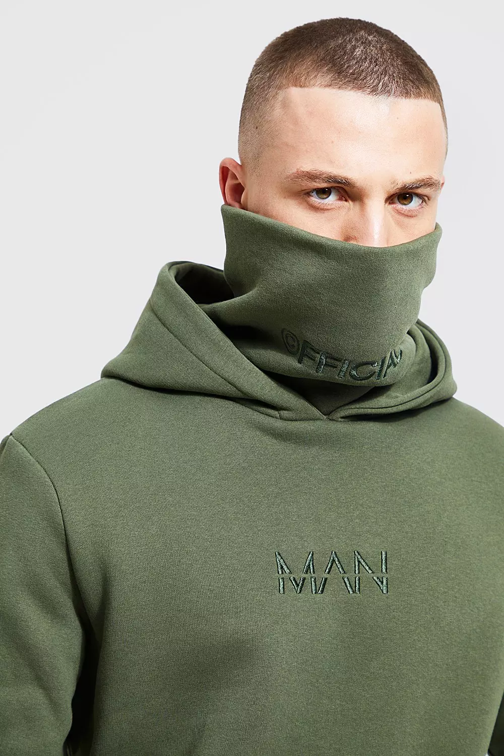 Man Official Jersey Hoodie With Snood boohooMAN USA