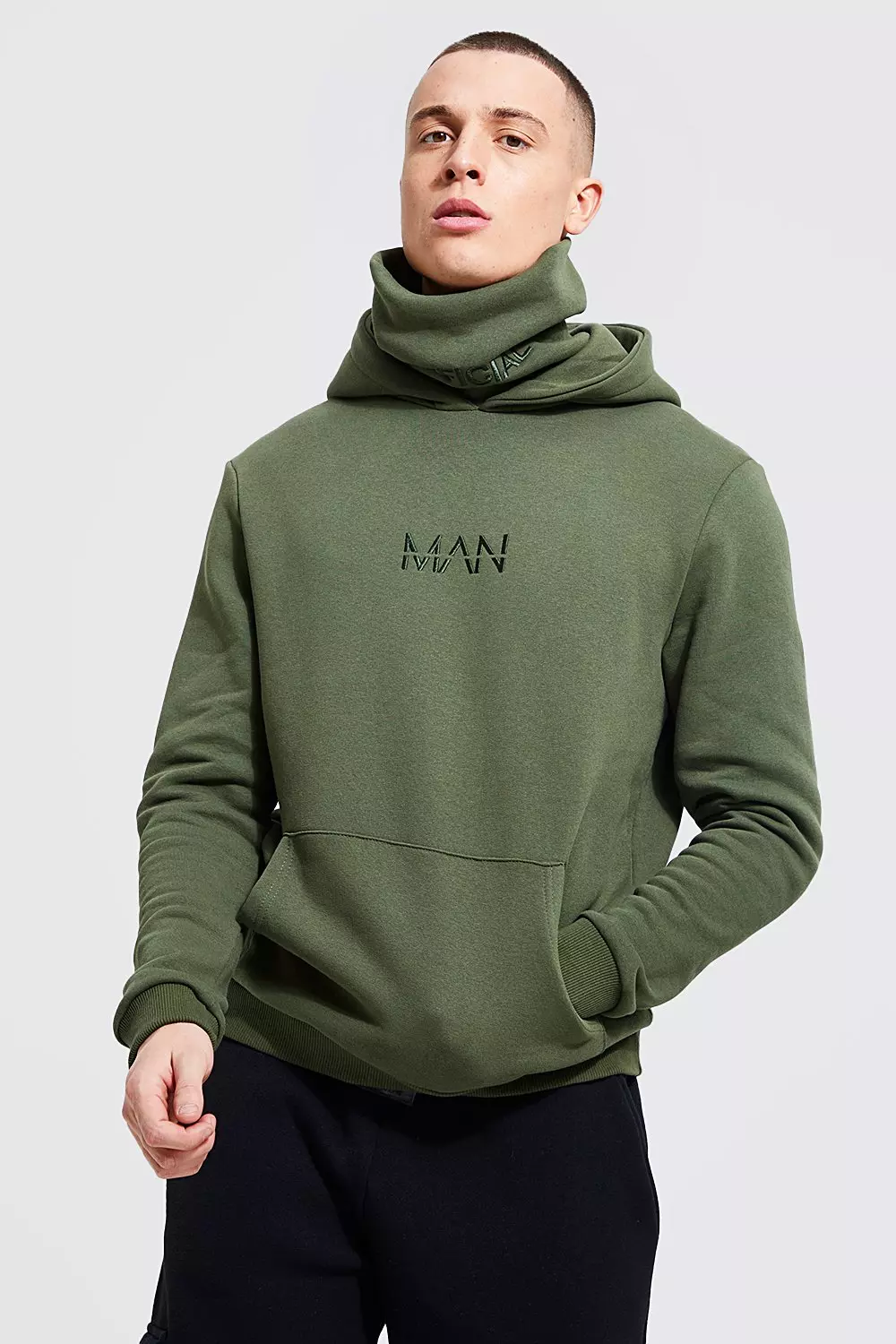 Man Official Jersey Hoodie With Snood boohooMAN USA