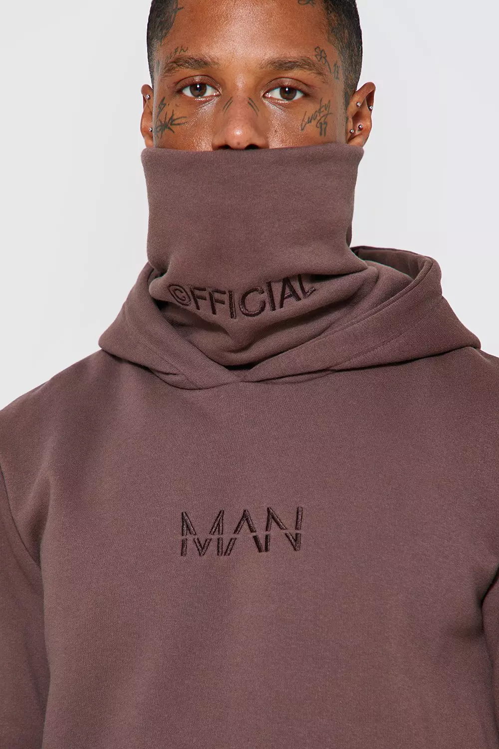 Boohooman discount hoodie snood