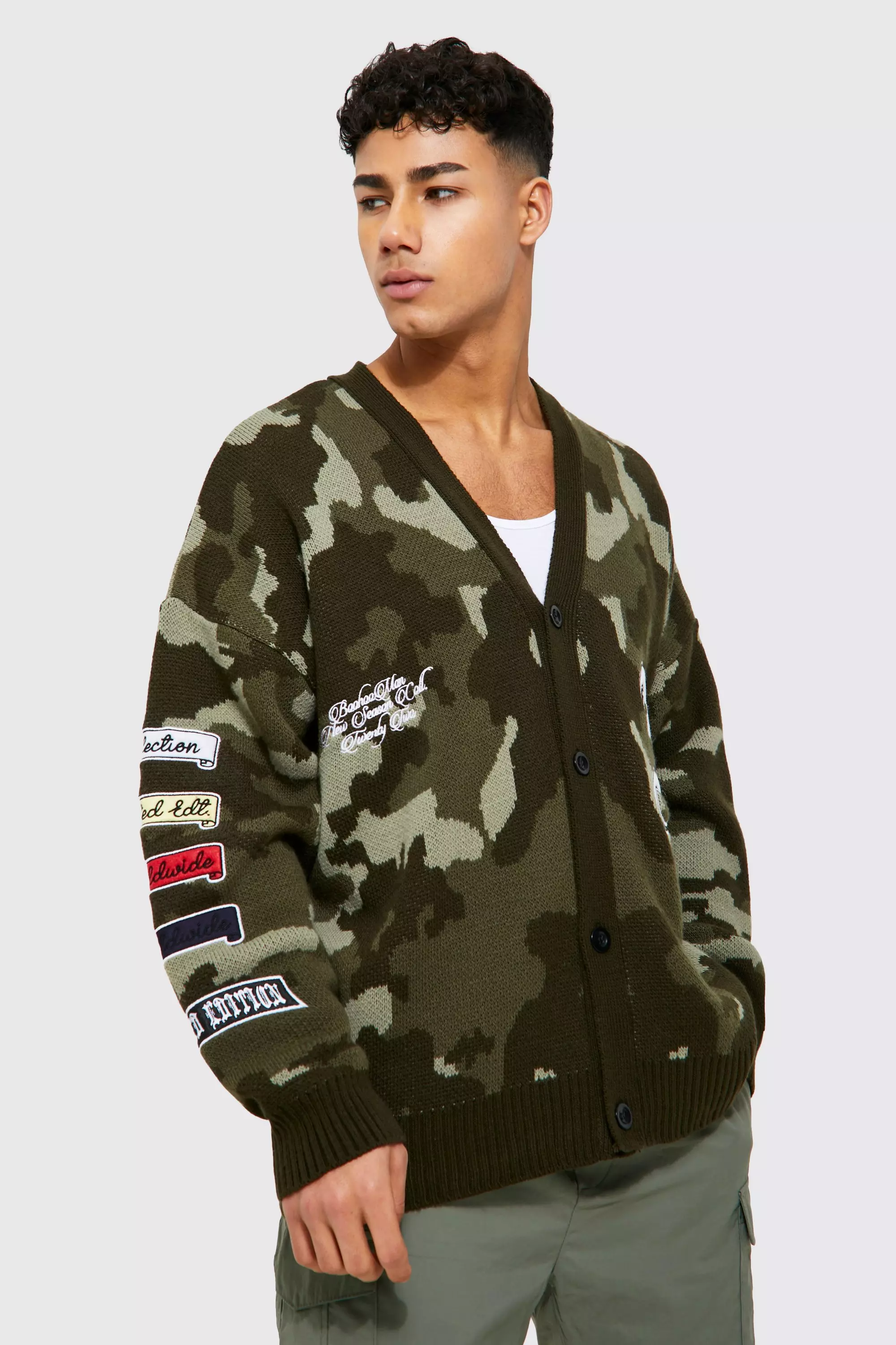 Oversized on sale camo cardigan