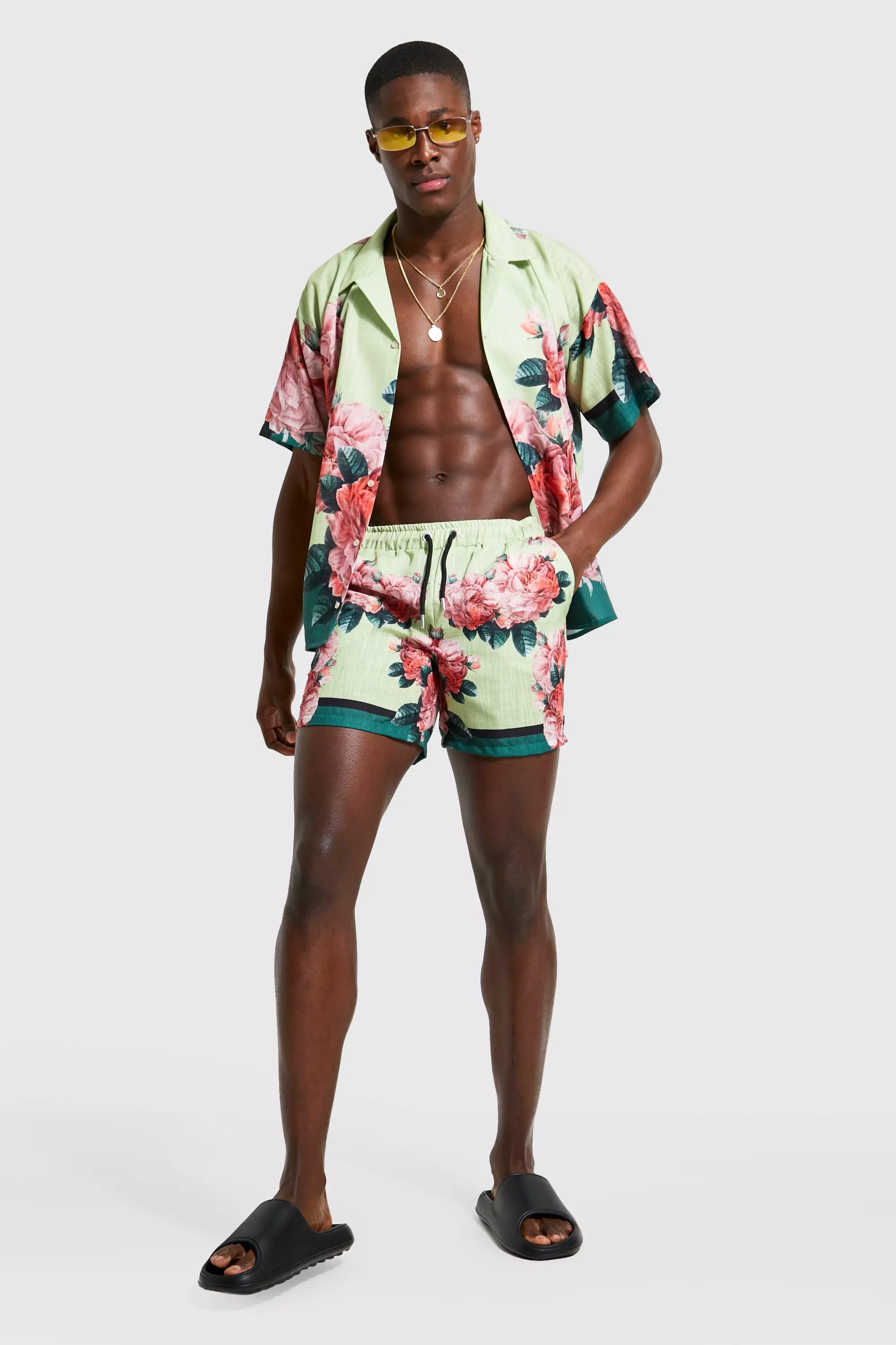 Mens co ord hot sale shorts and shirt