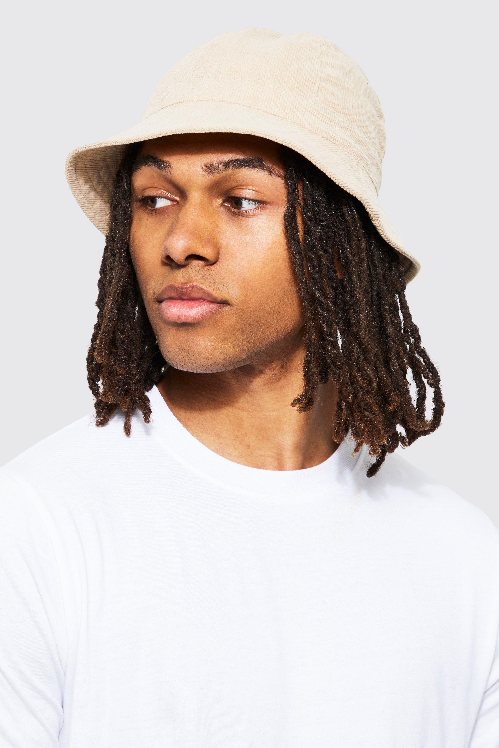 Mens Beige Cord Dome Bucket Hat, Beige