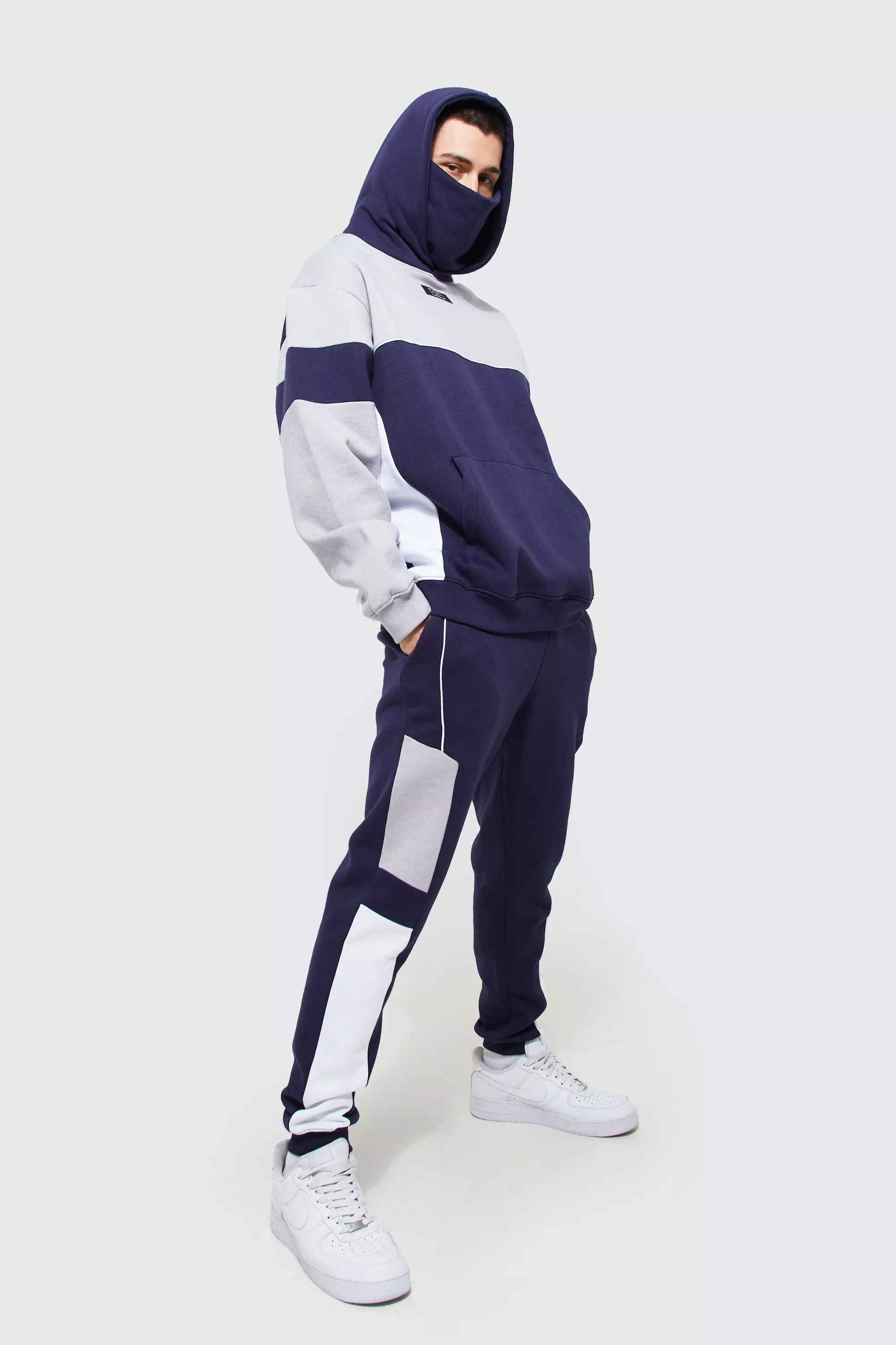 Oversized Colour Block Hooded Tracksuit