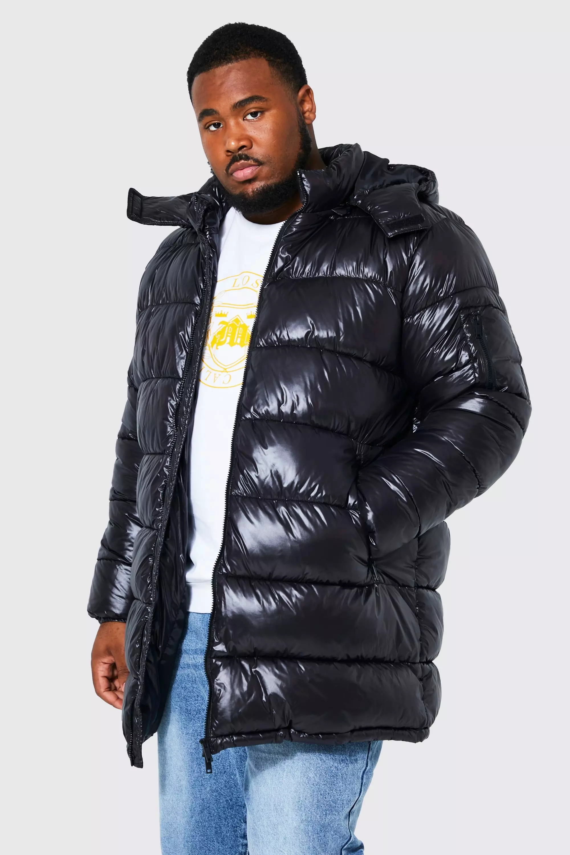 Good for nothing hooded puffer jacket in on sale black