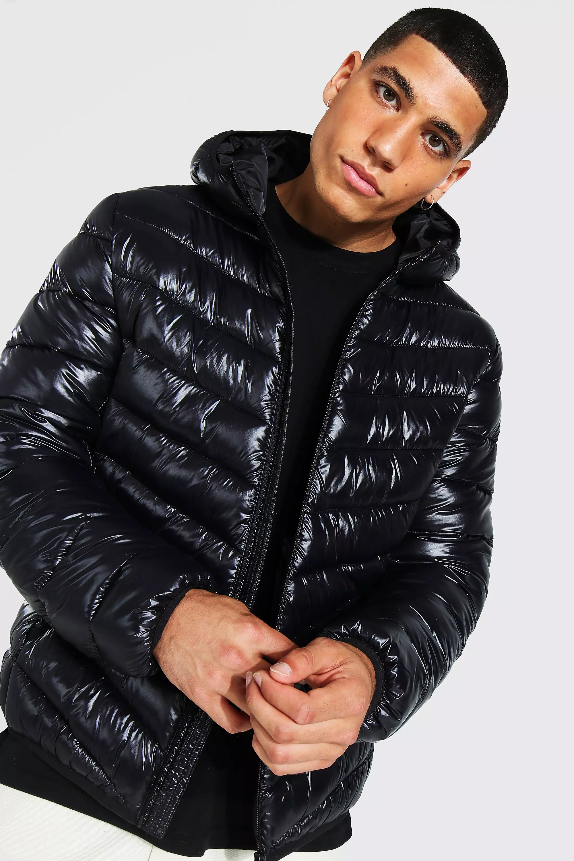 Black high hotsell shine jacket