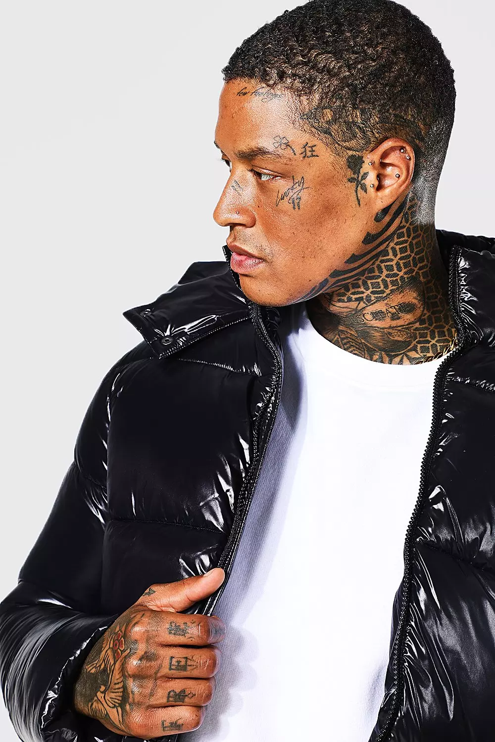 High shine black store jacket