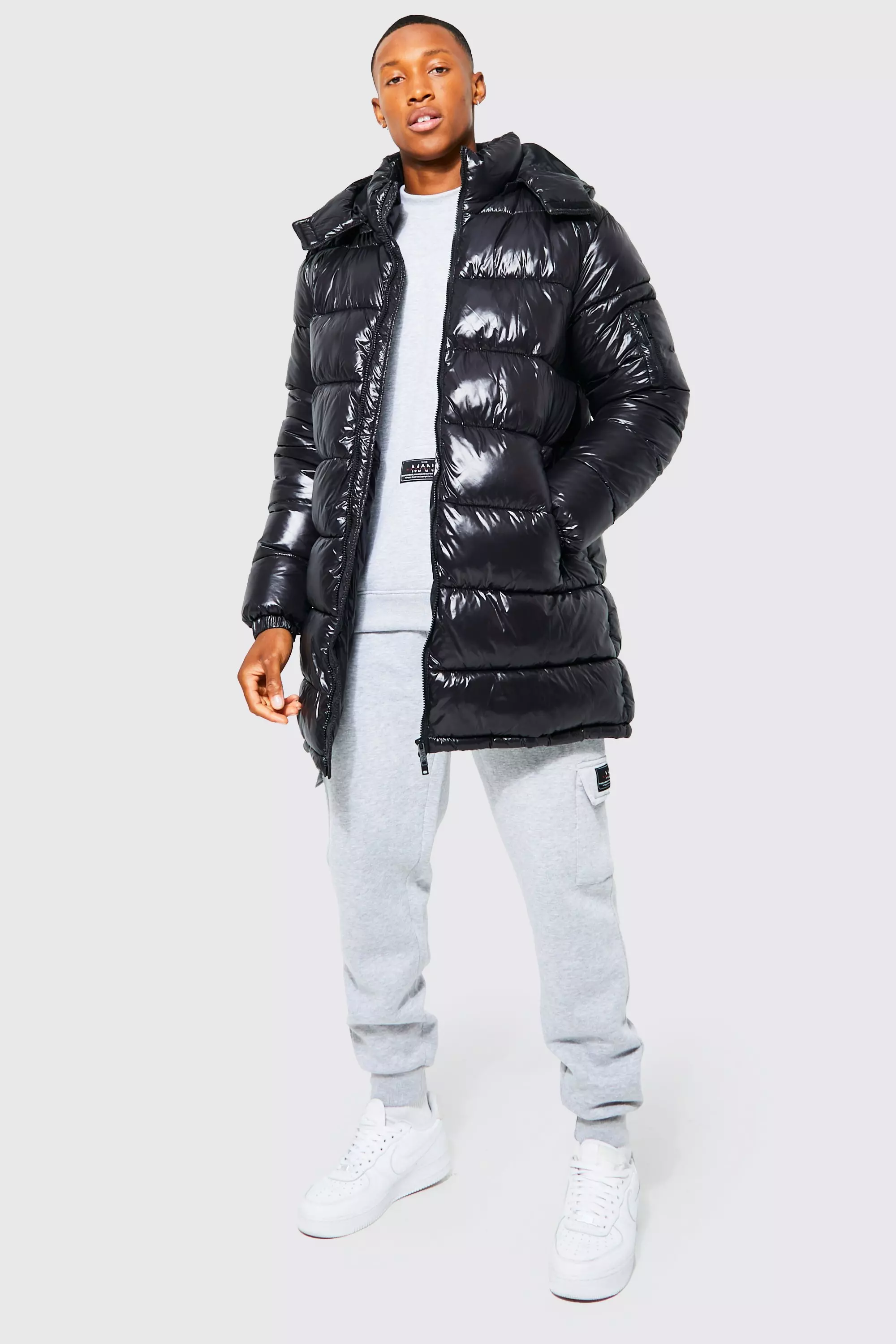 Hooded best sale longline jacket