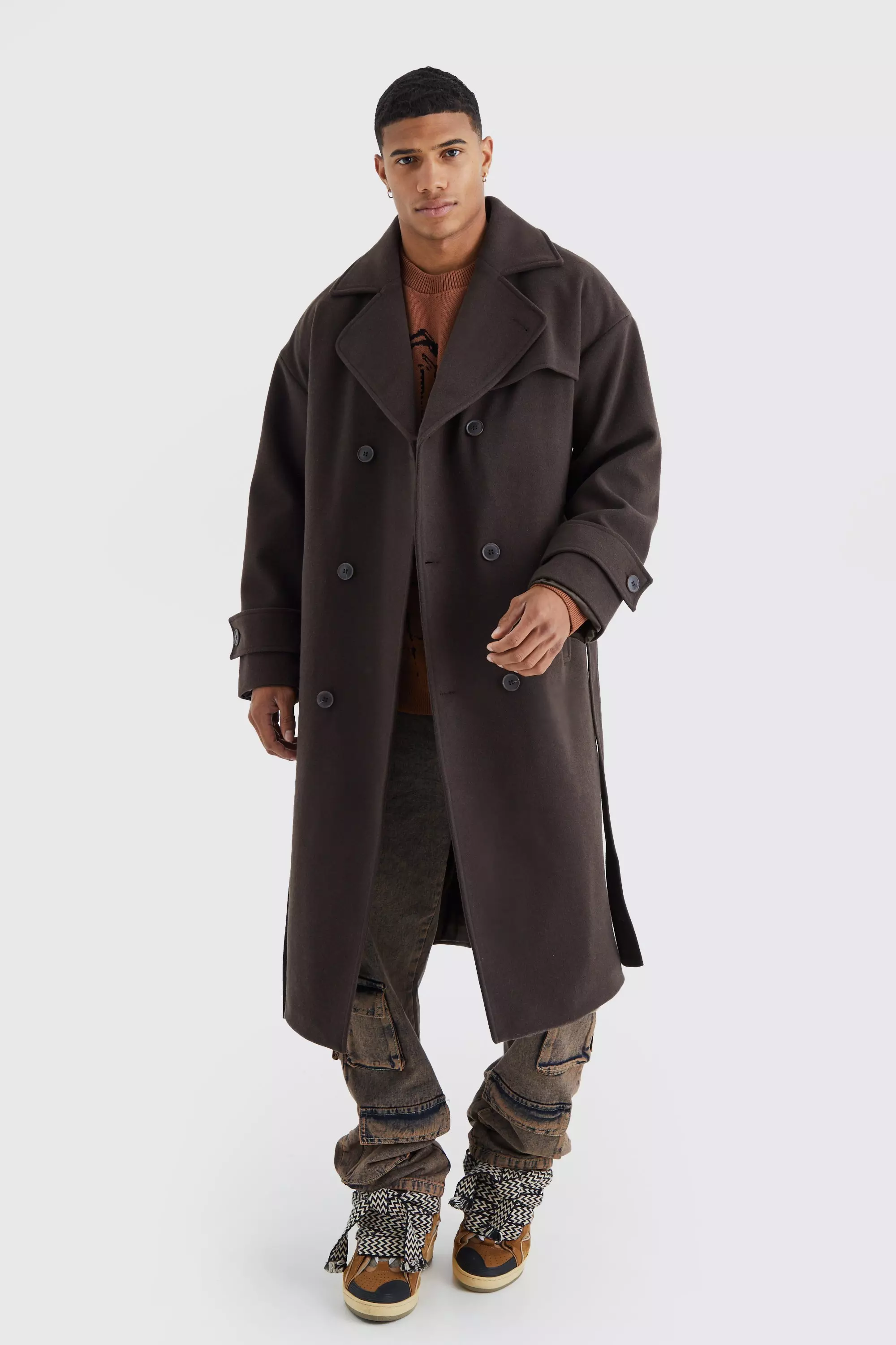 Boohooman overcoat hotsell