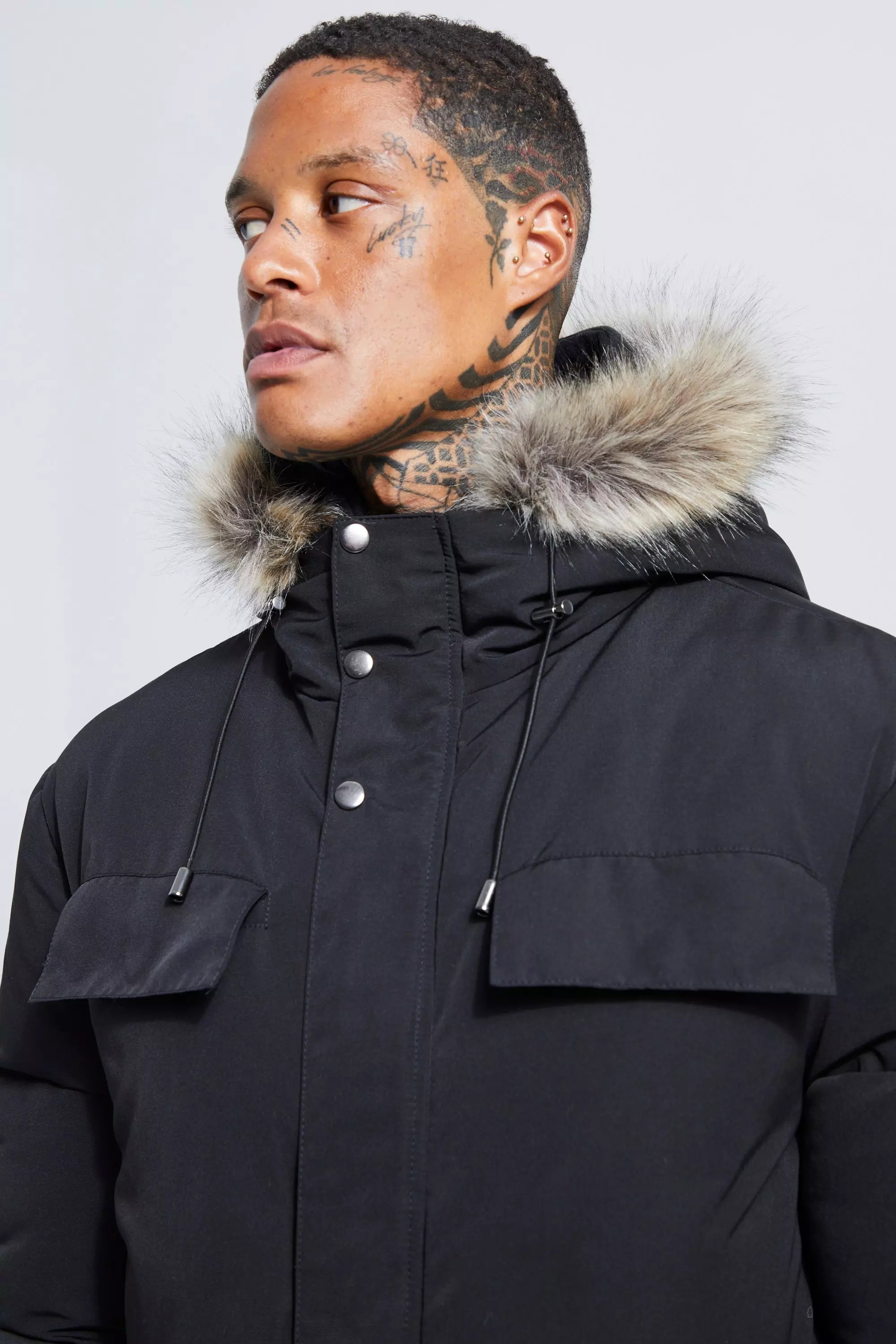 Faux fur lined deals hooded parka