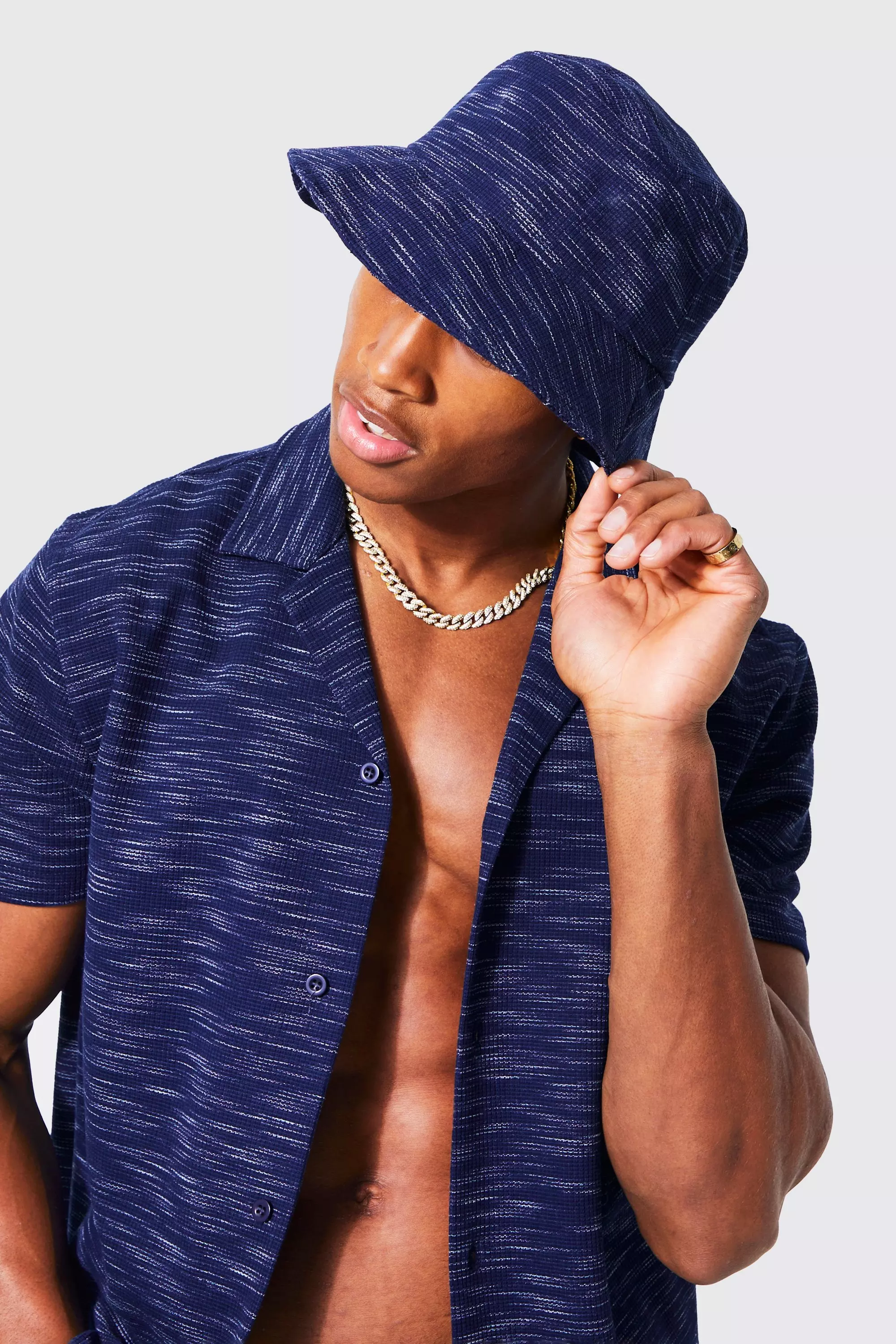 Waffle Bucket Hat | boohooMAN USA