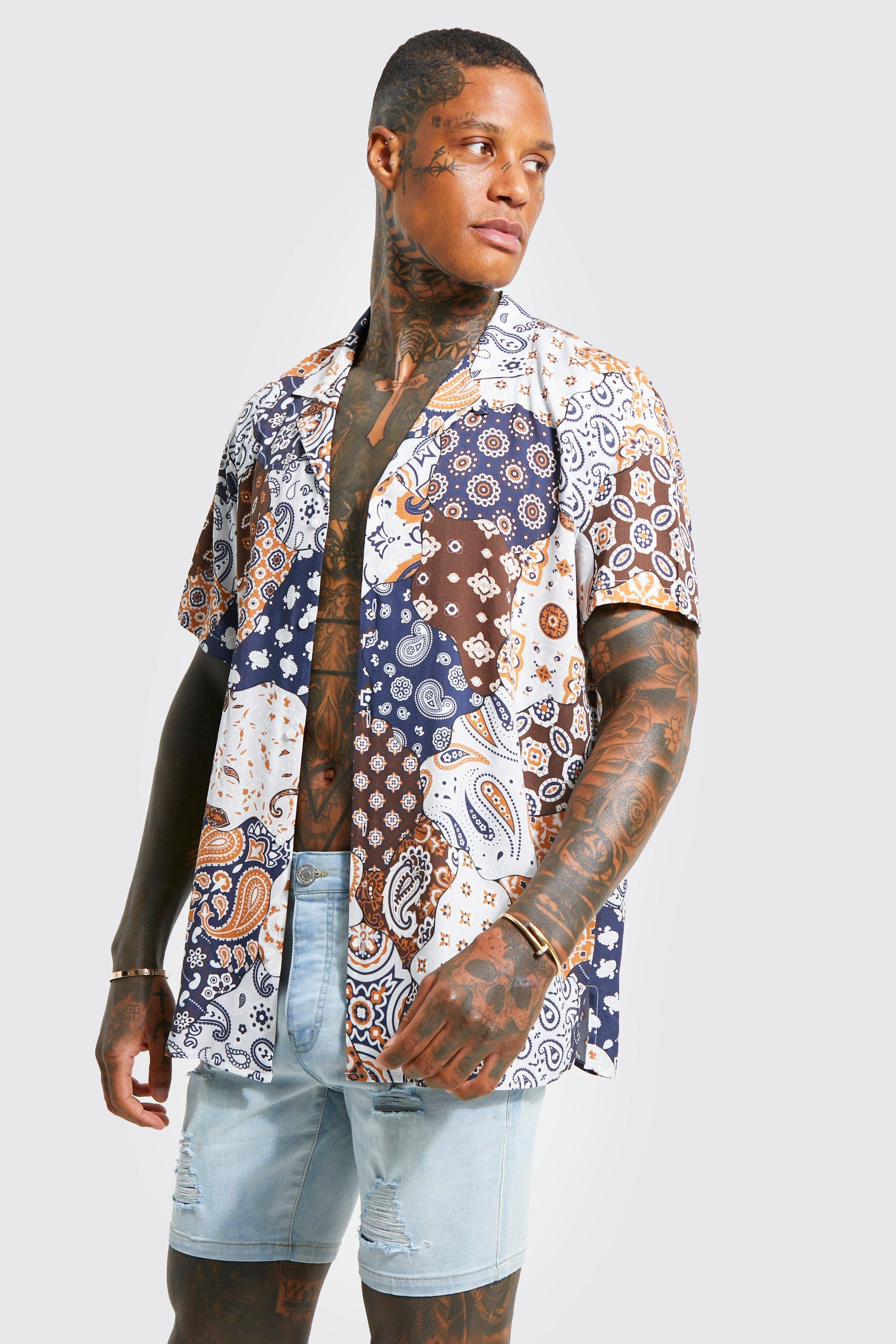 Chemise Oversize Effet Patchwork À Motif Cachemire - Multicolore - S, Multicolore