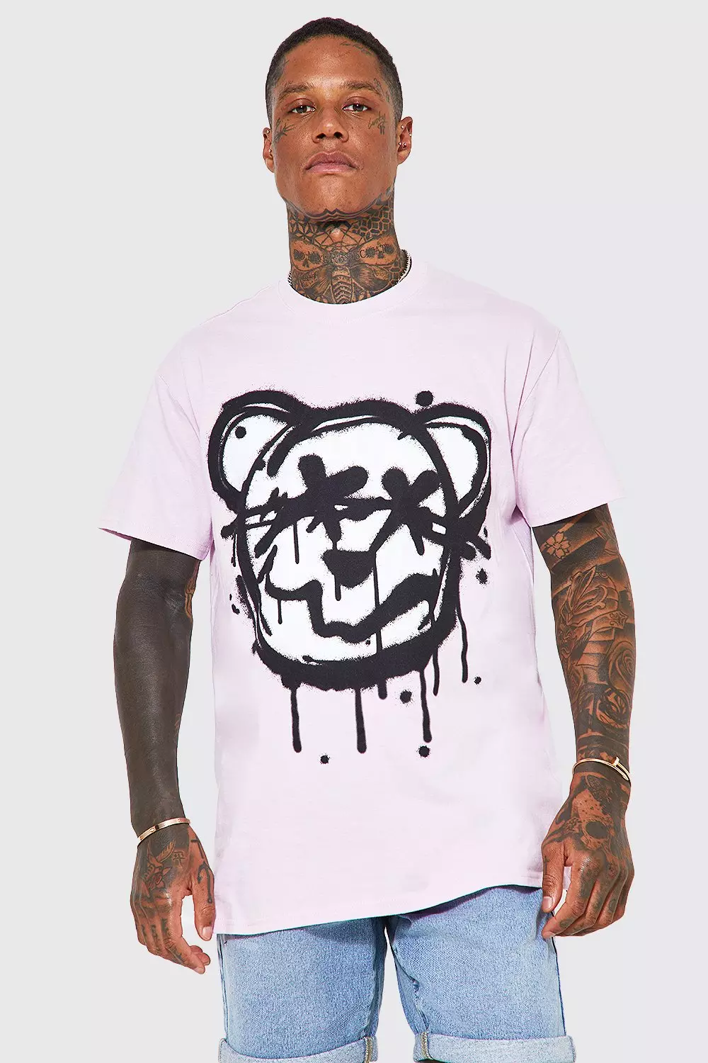 Regular Fit Spray On Teddy Graphic T-shirt