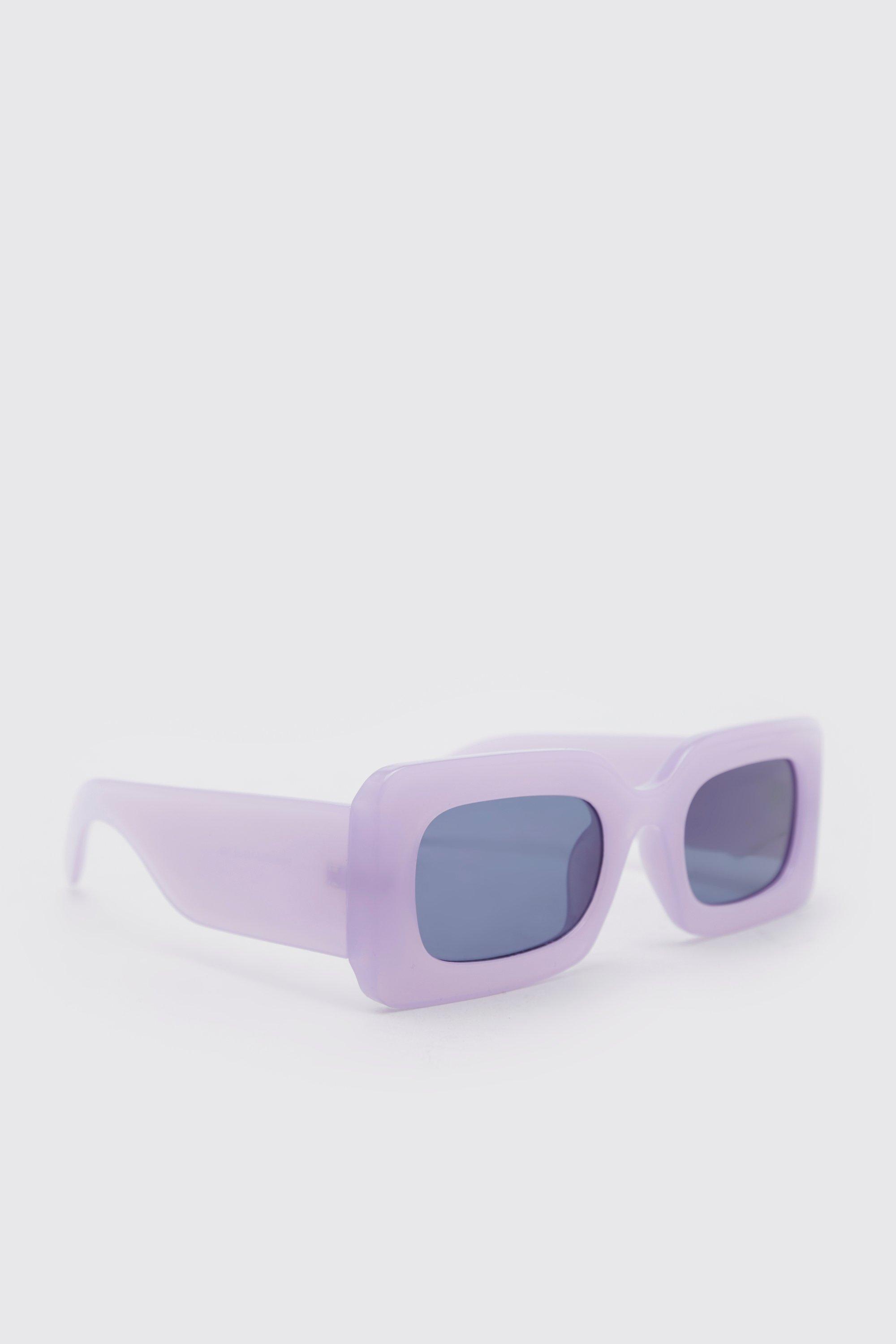 men's chunky rectangular sunglasses - purple - one size, purple