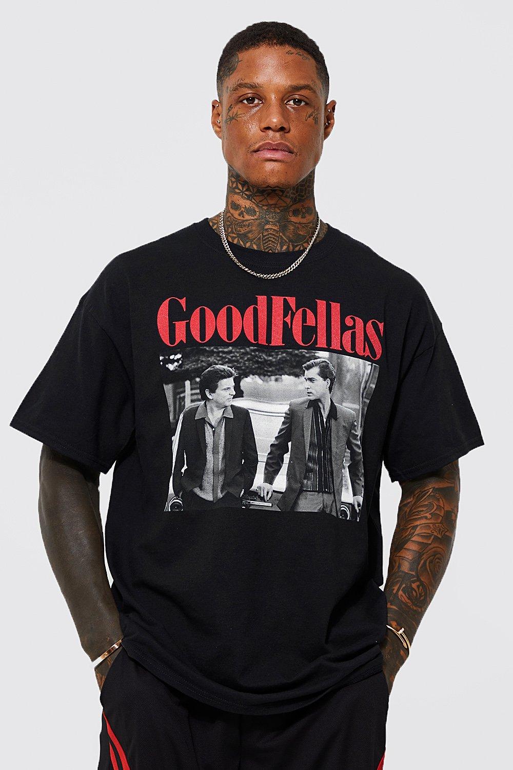 Mens Black Oversized Goodfellas License T-shirt, Black