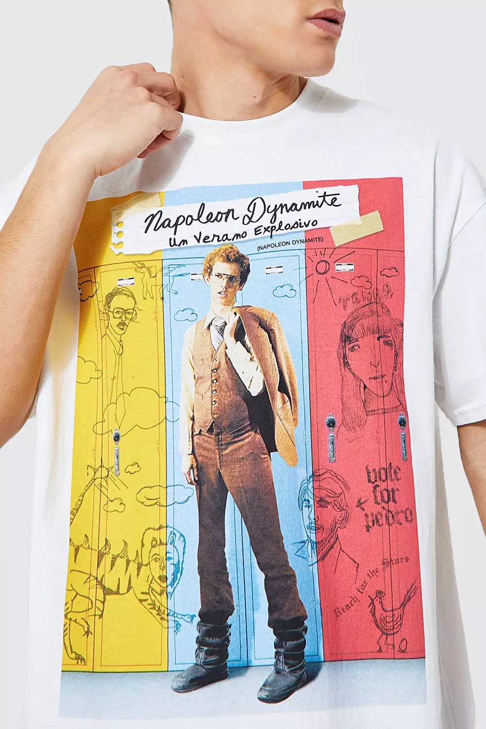 Oversized Napoleon Dynamite License T-shirt | boohooMAN