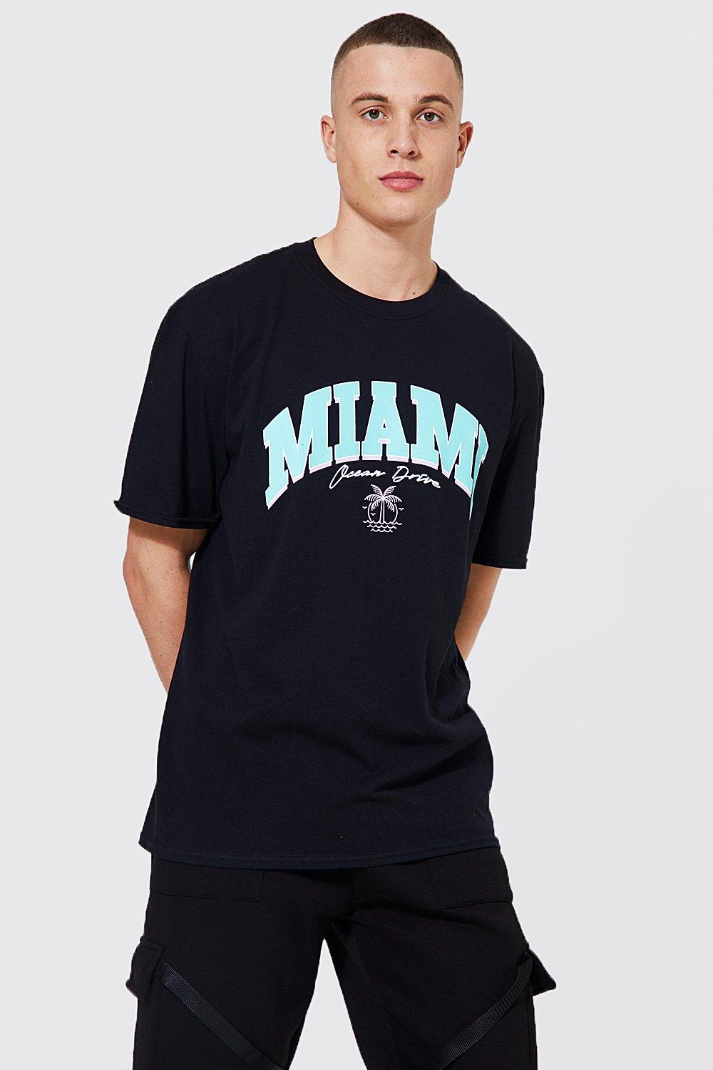 T-Shirt Oversize À Imprimé Miami - Noir - S, Noir