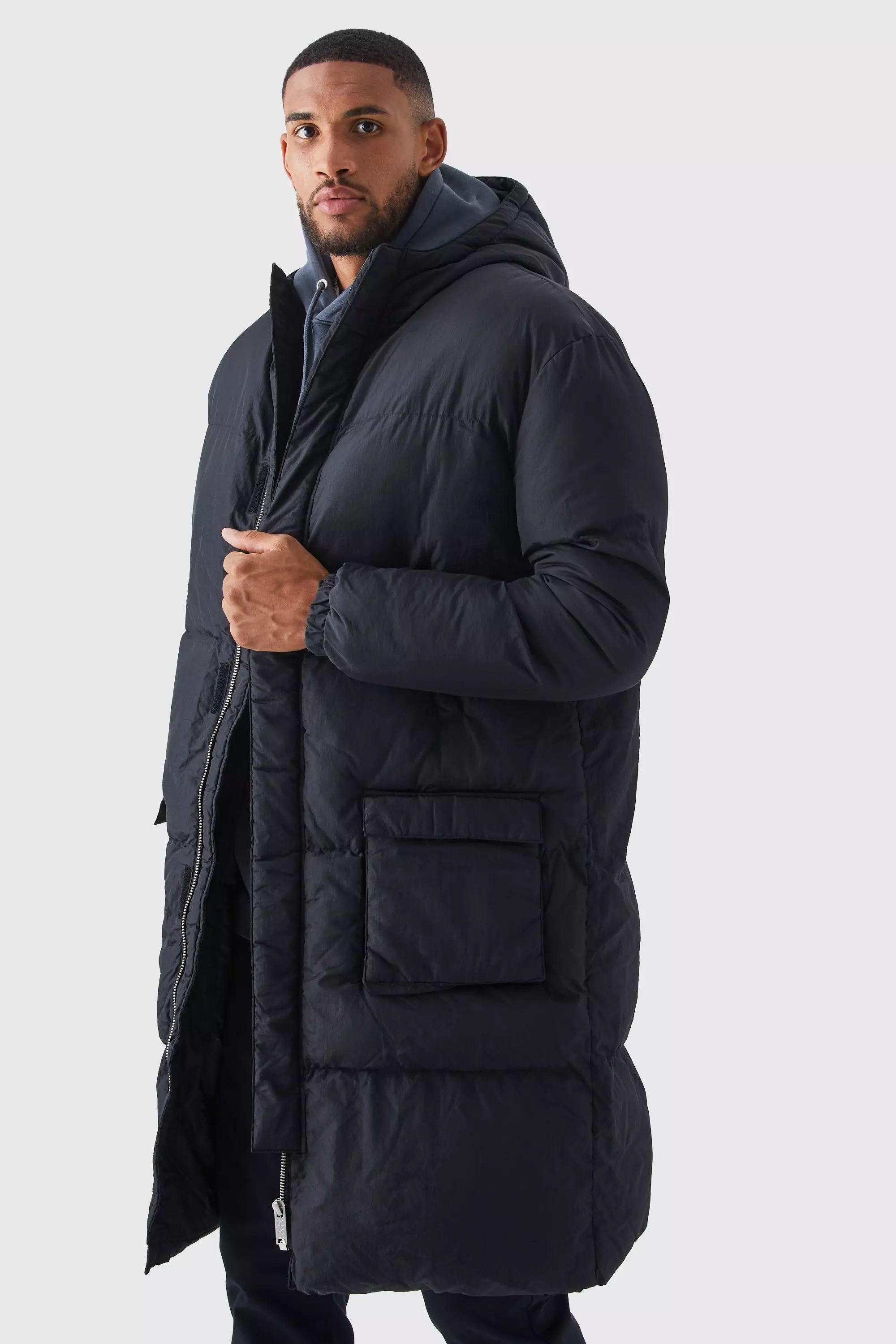 Mens longline best sale down jacket